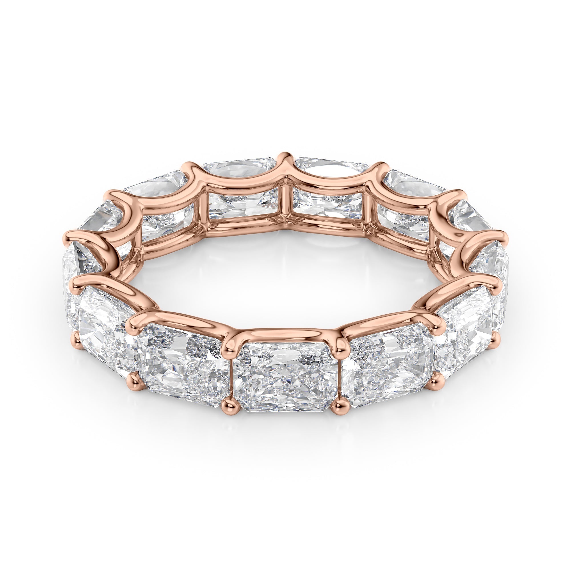 5ct Kirsara Radiant Cut Moissanite Ring - Rose Gold