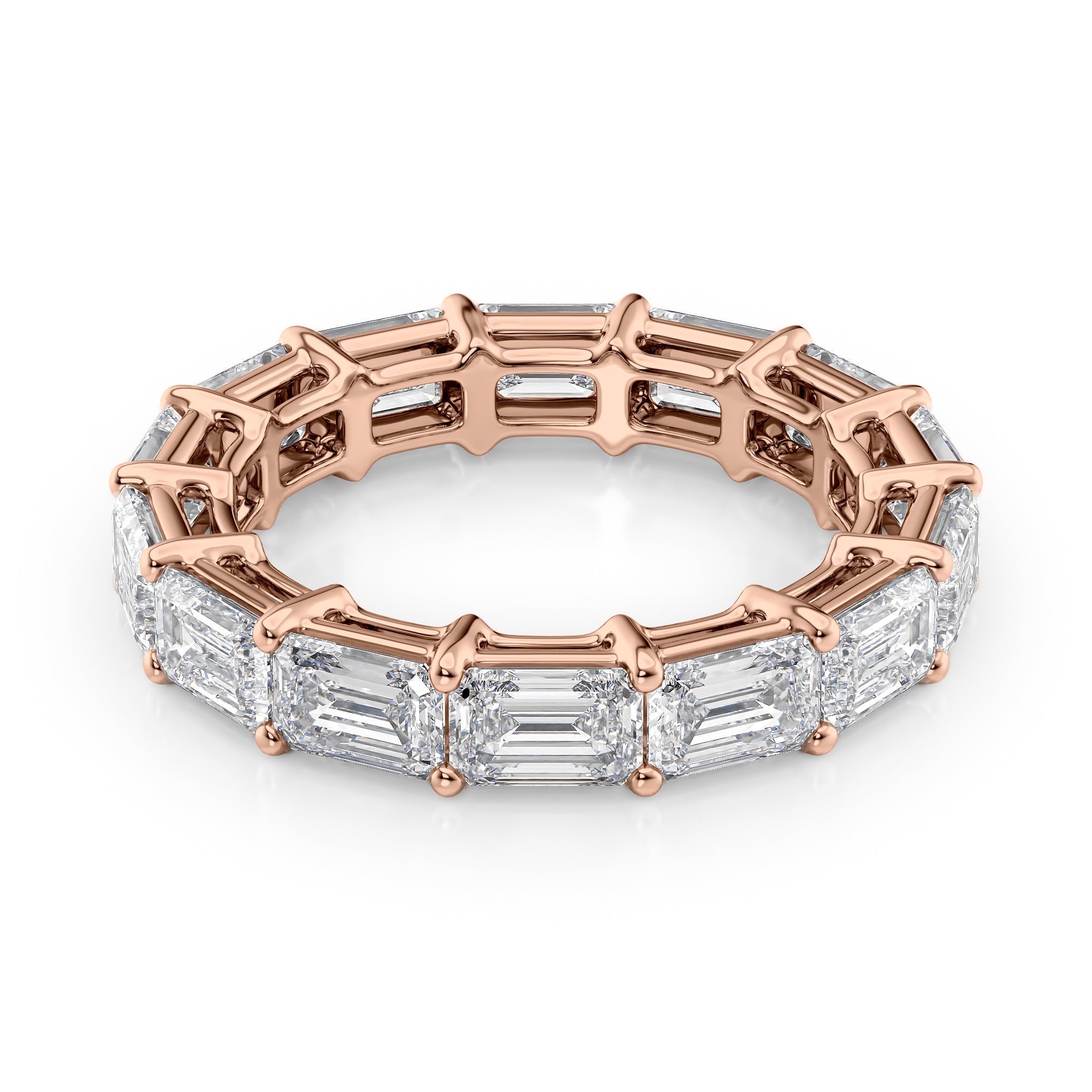 5ct Genara Emerald Cut Moissanite Ring - Rose Gold
