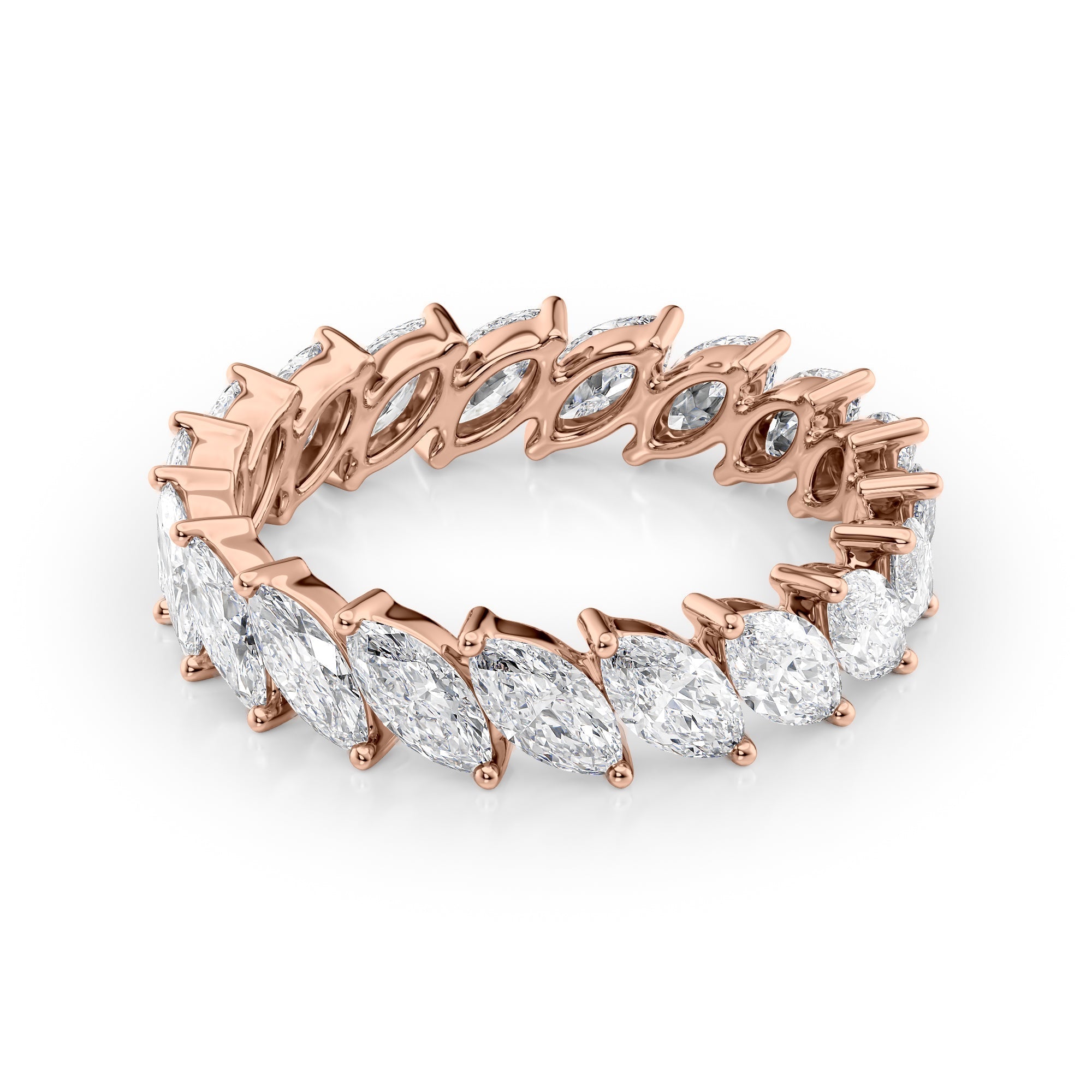 3ct Helene Marquise Cut Moissanite Ring - Rose Gold