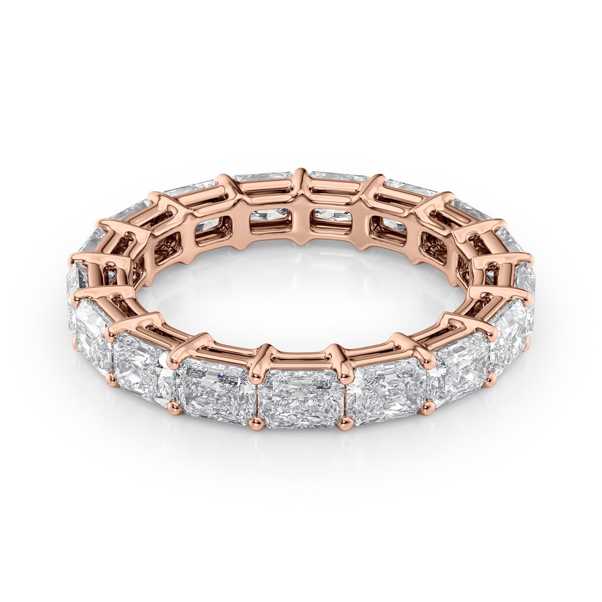 2ct Euphemia Radiant Cut Moissanite Ring - Rose Gold