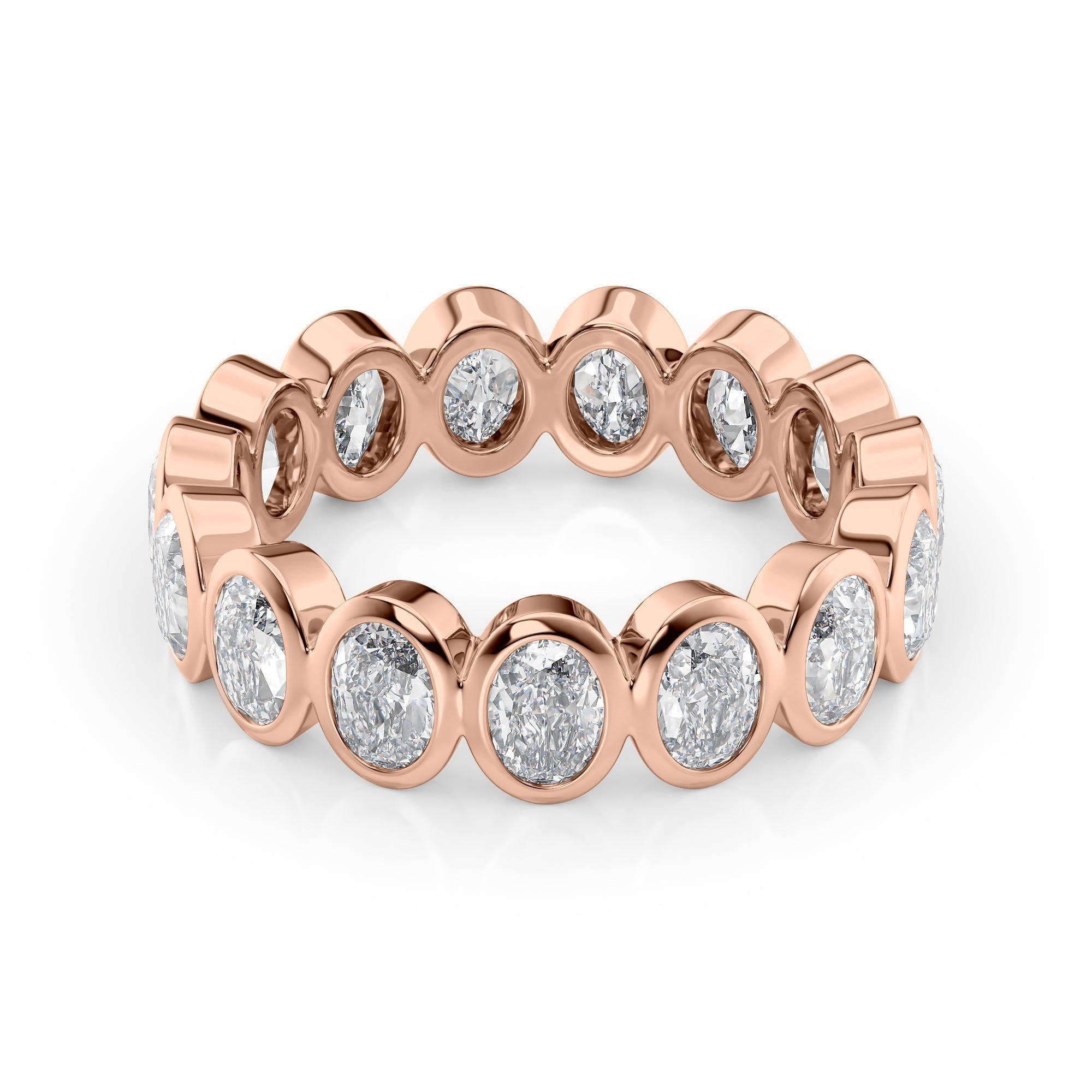 4ct Peronella Oval Cut Moissanite Ring - Rose Gold
