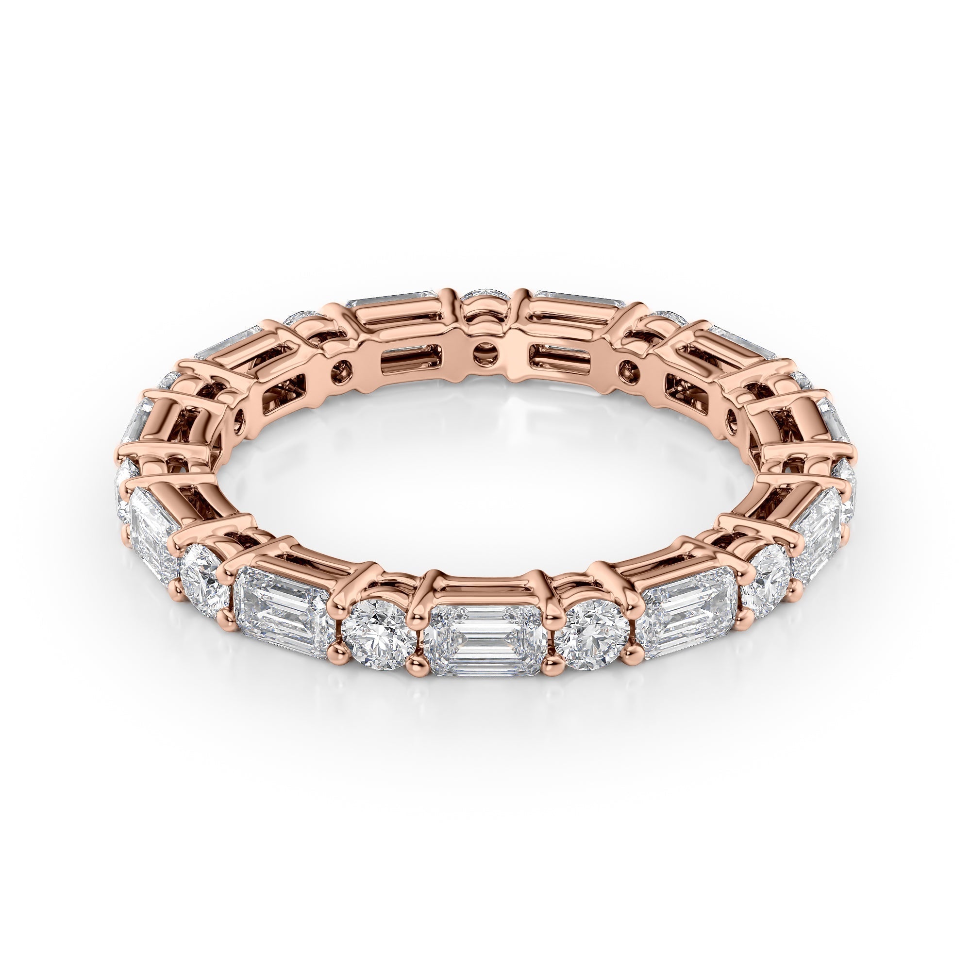 2.1ct Fenara Round Cut Moissanite Ring - Rose Gold