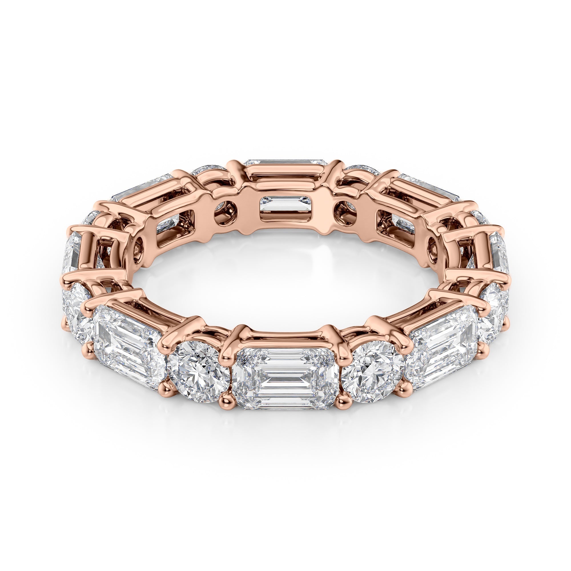 4.4ct Alya Round Cut Moissanite Ring - Rose Gold