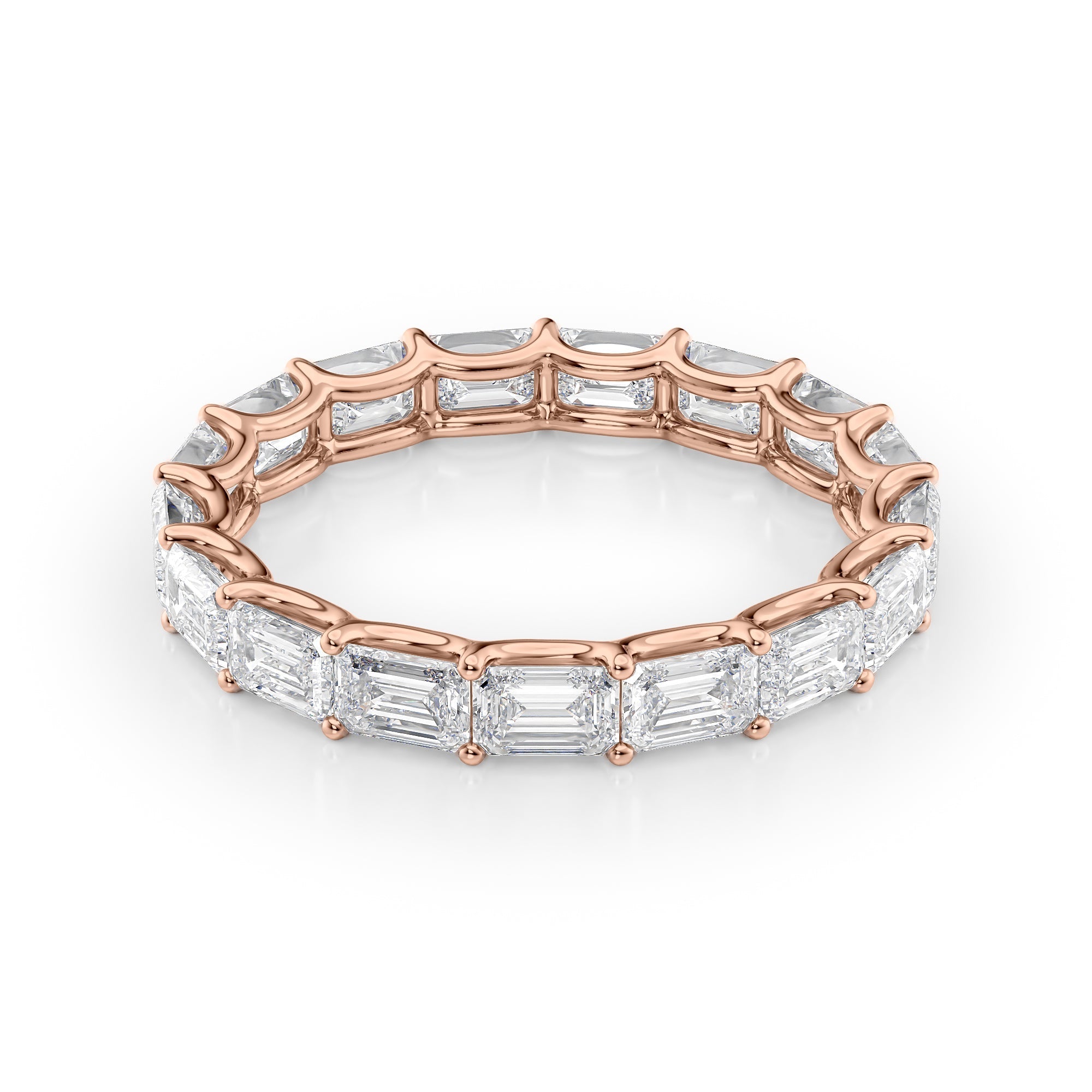 3.5ct Cleodora Emerald Cut Moissanite Ring - Rose Gold