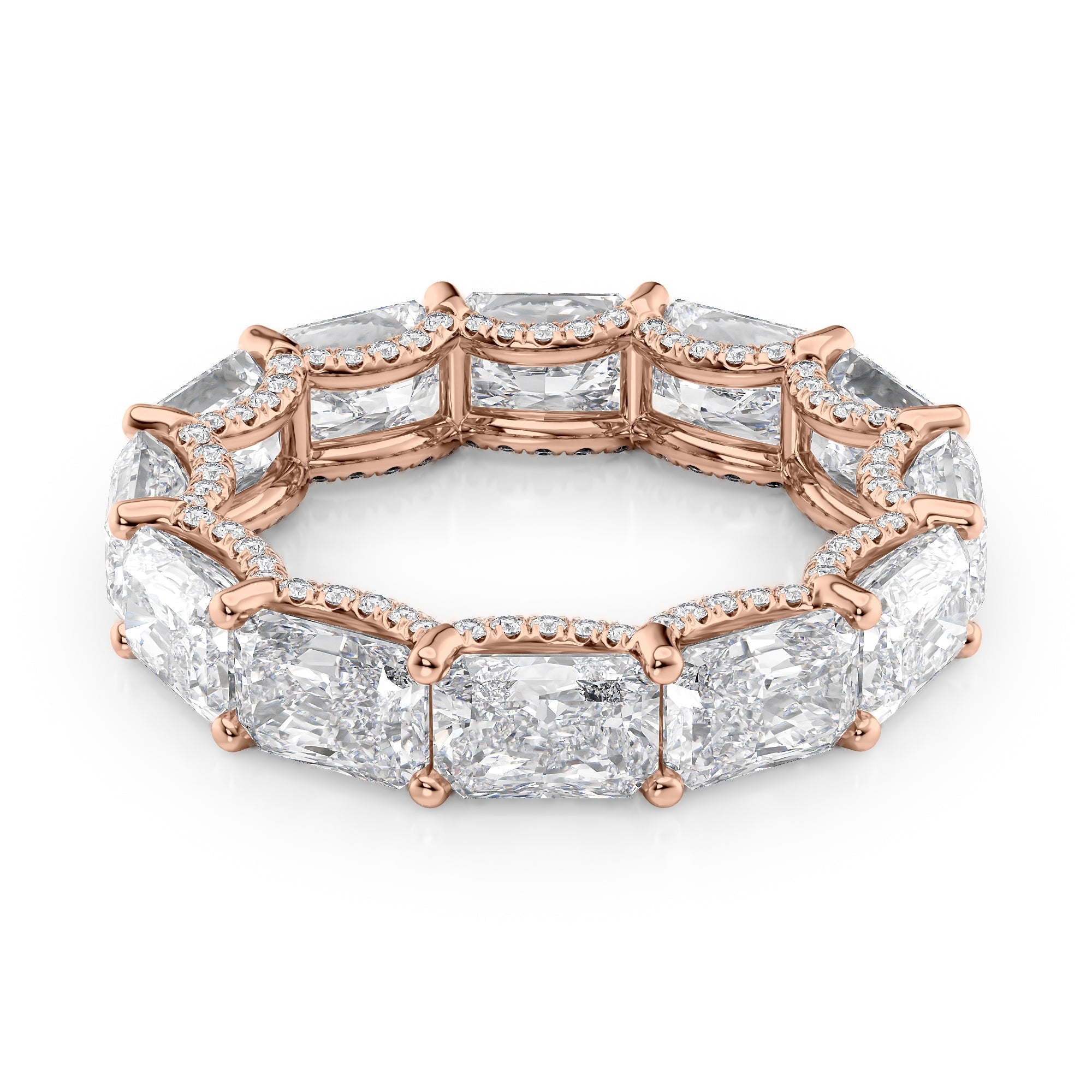 6.3ct Rirara Radiant Cut Moissanite Ring - Rose Gold