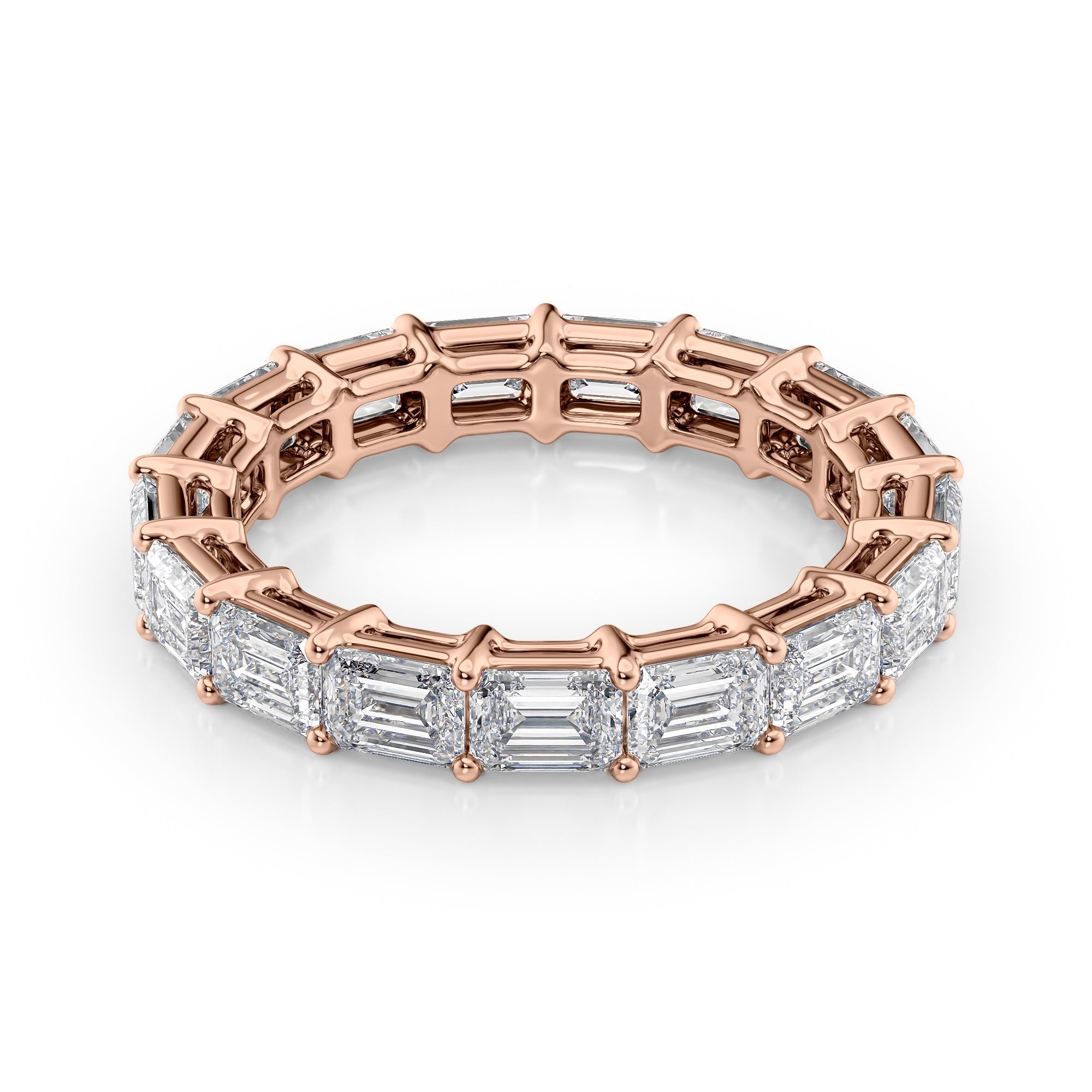 4ct Virama Emerald Cut Moissanite Ring - Rose Gold