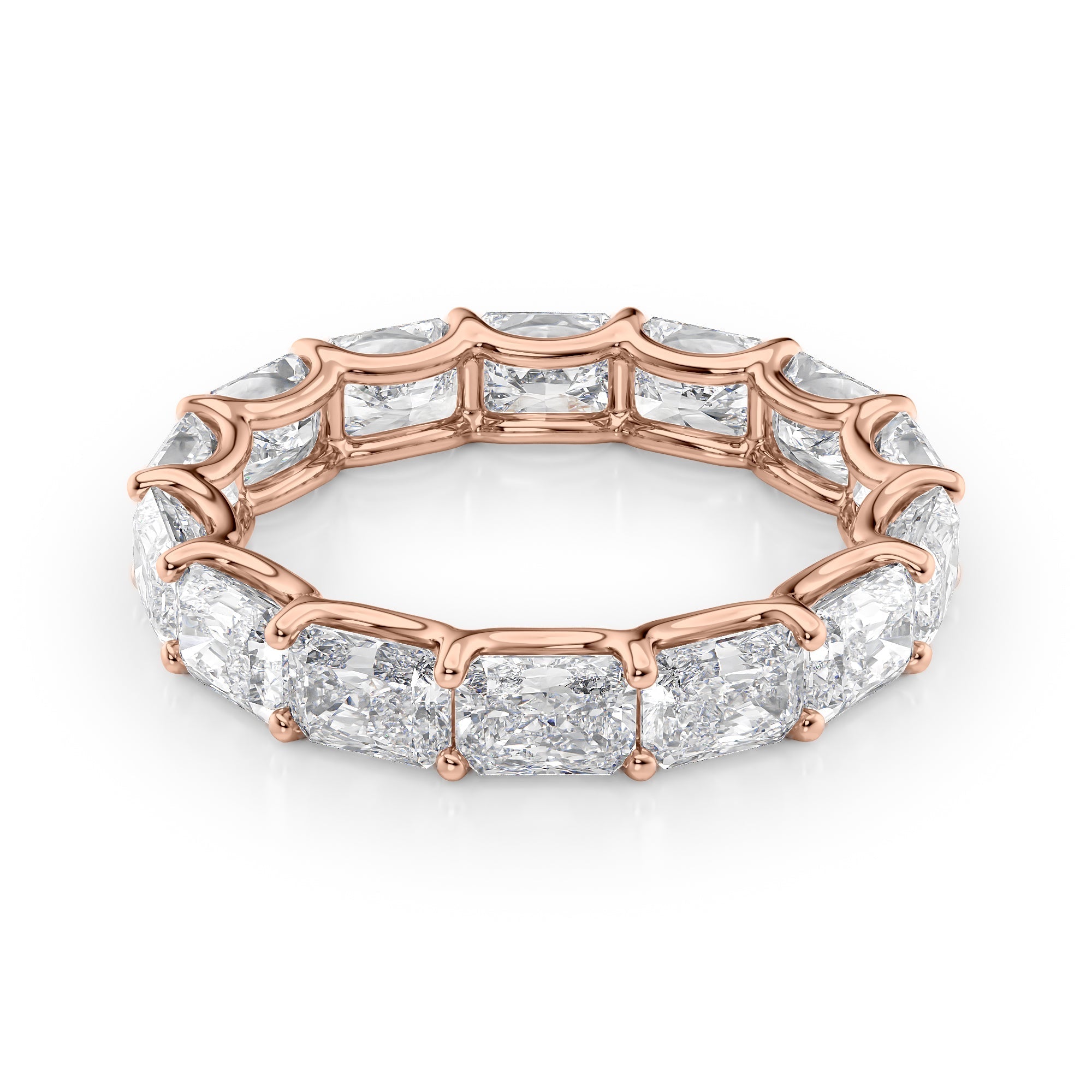 4ct Hermia Radiant Cut Moissanite Ring - Rose Gold