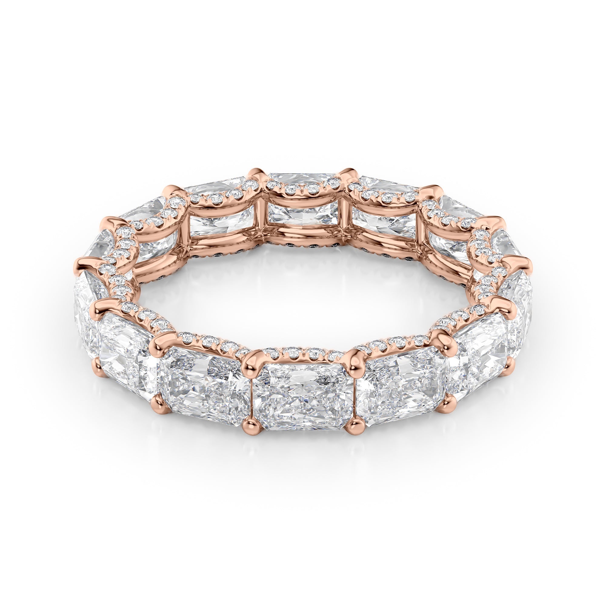 4.3ct Briona Radiant Cut Moissanite Ring - Rose Gold