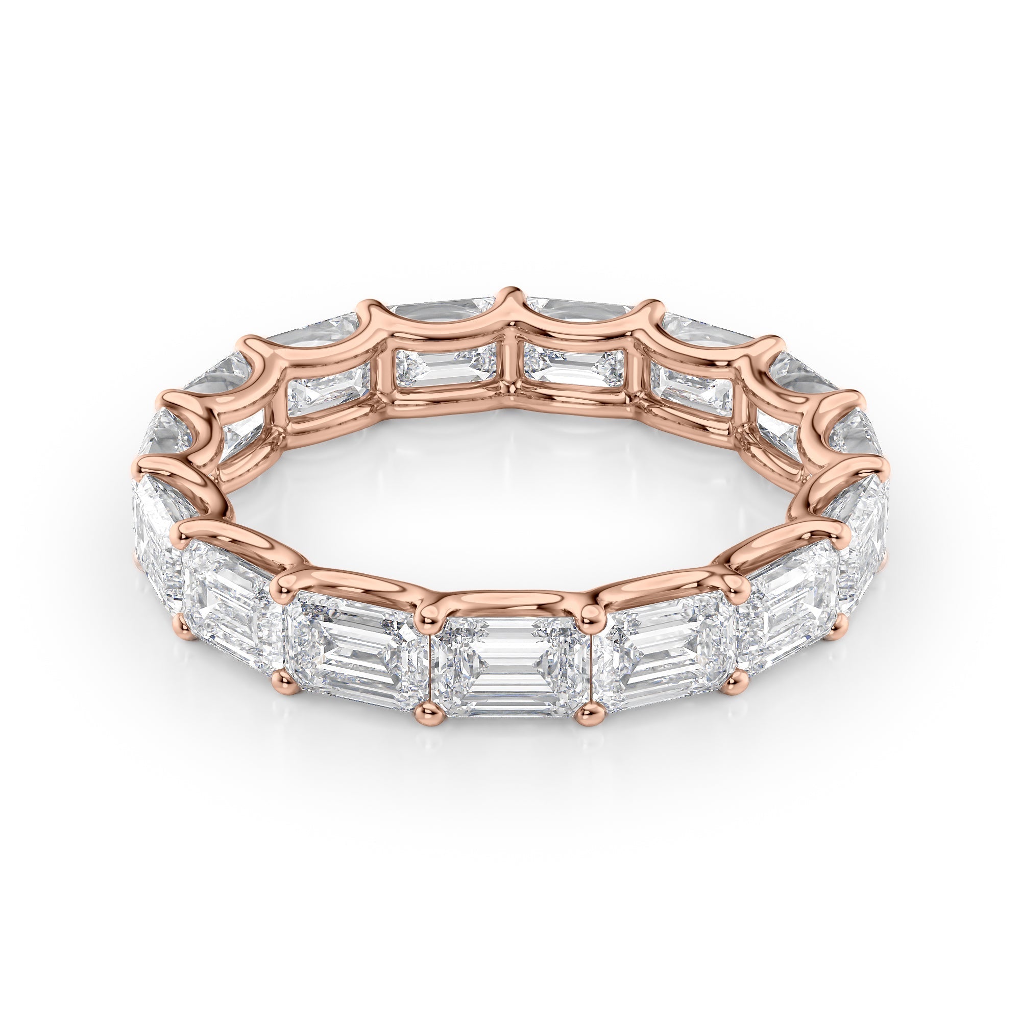 4.5ct Fotini Emerald Cut Moissanite Ring - Rose Gold
