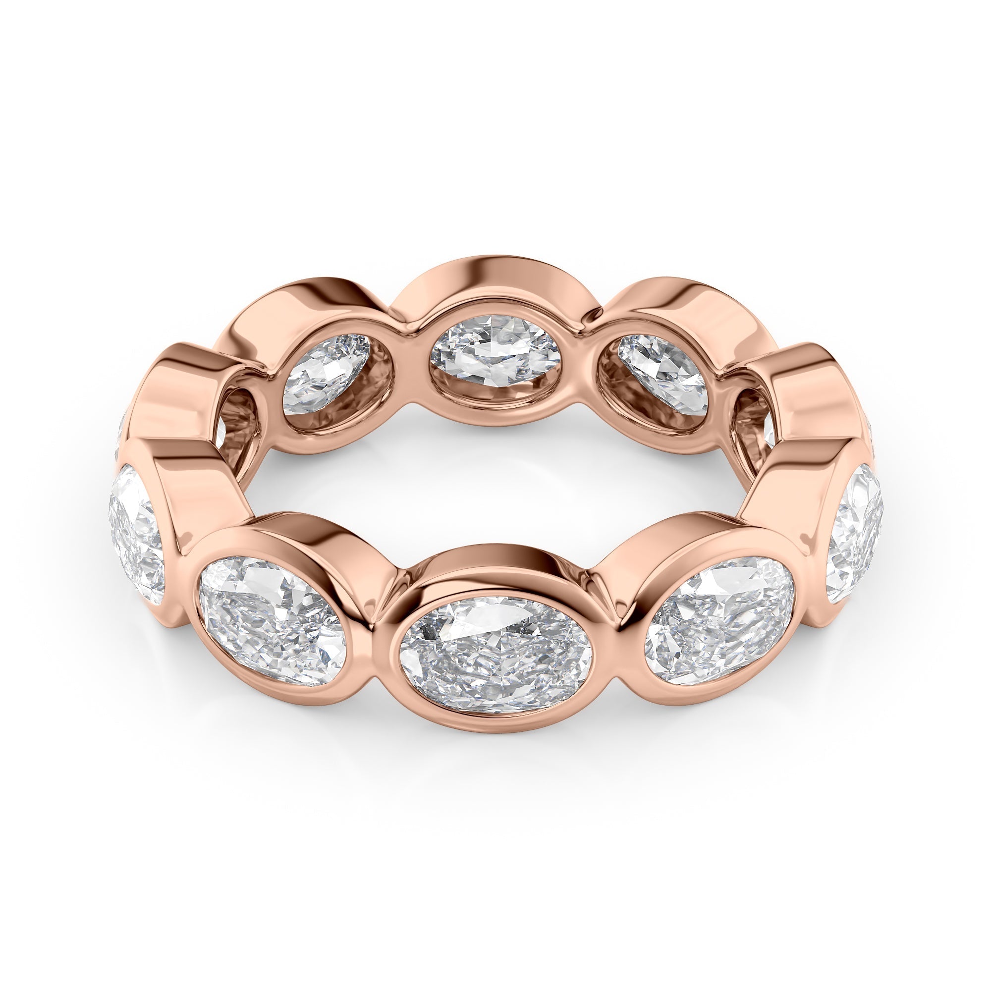 4ct Amora Oval Cut Moissanite Ring - Rose Gold