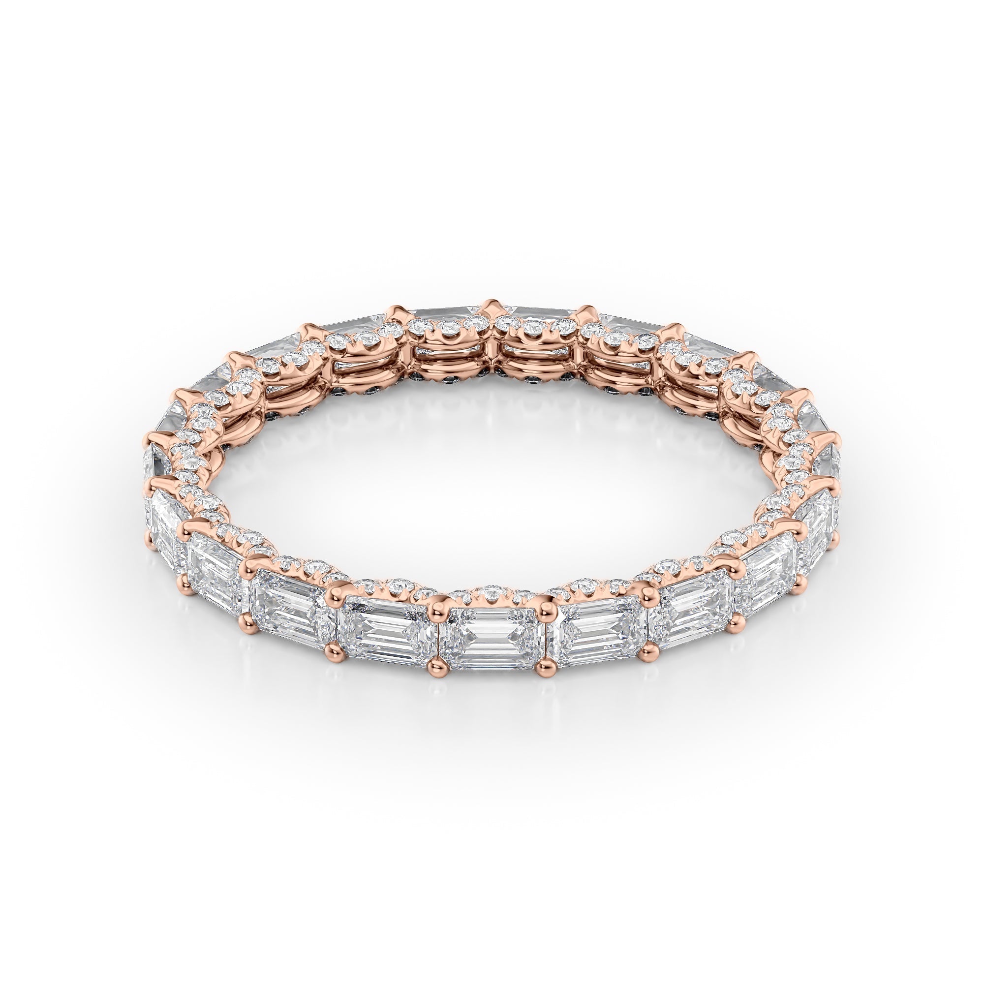 2.3ct Astrid Emerald Cut Moissanite Ring - Rose Gold