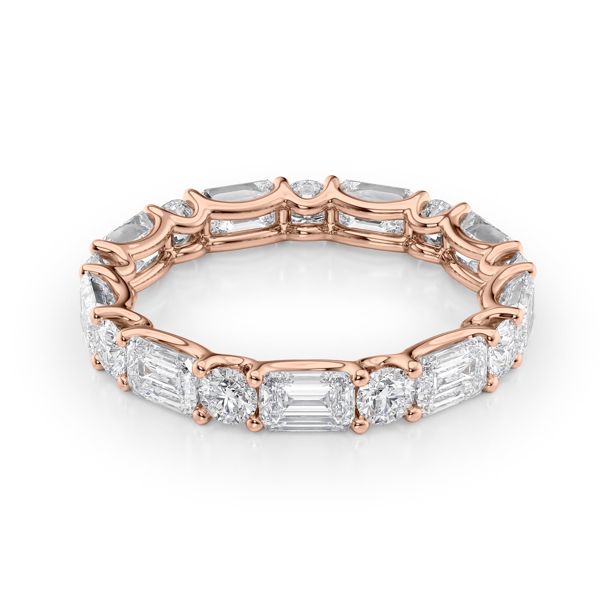 3.5ct Sarisa Round Cut Moissanite Ring - Rose Gold