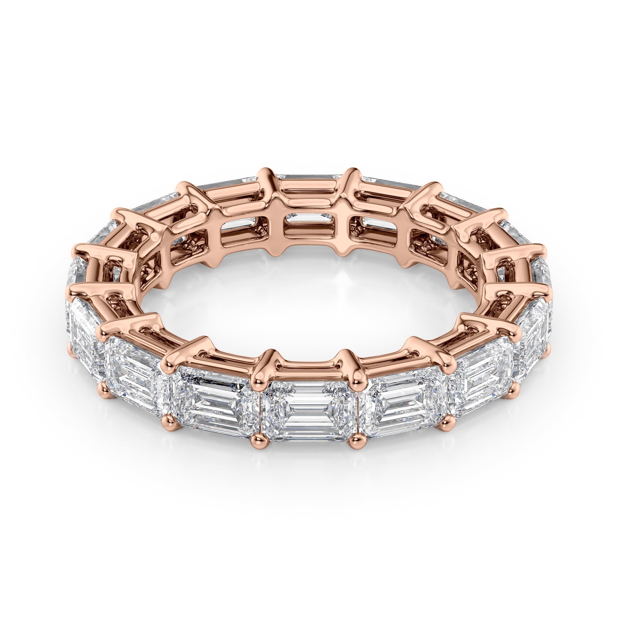 4.5ct Kristina Emerald Cut Moissanite Ring - Rose Gold