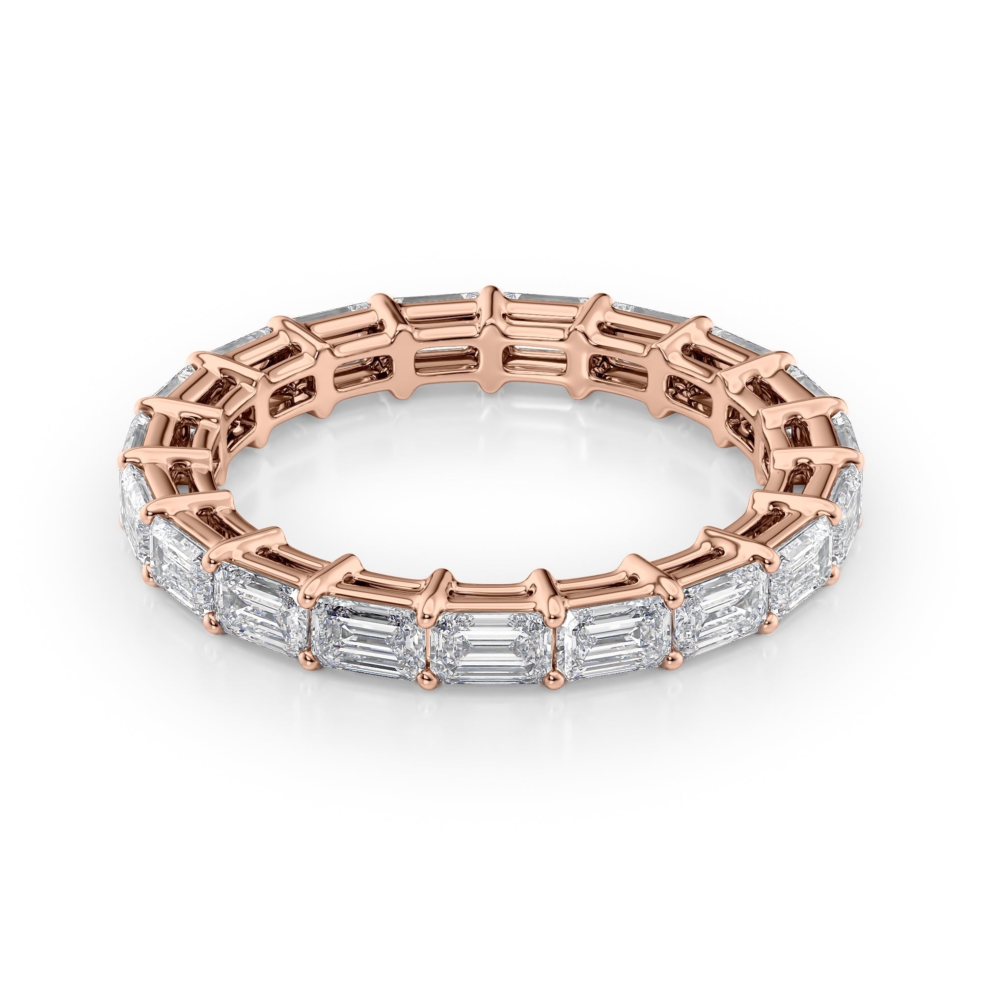 2.5ct Brenda Emerald Cut Moissanite Ring - Rose Gold