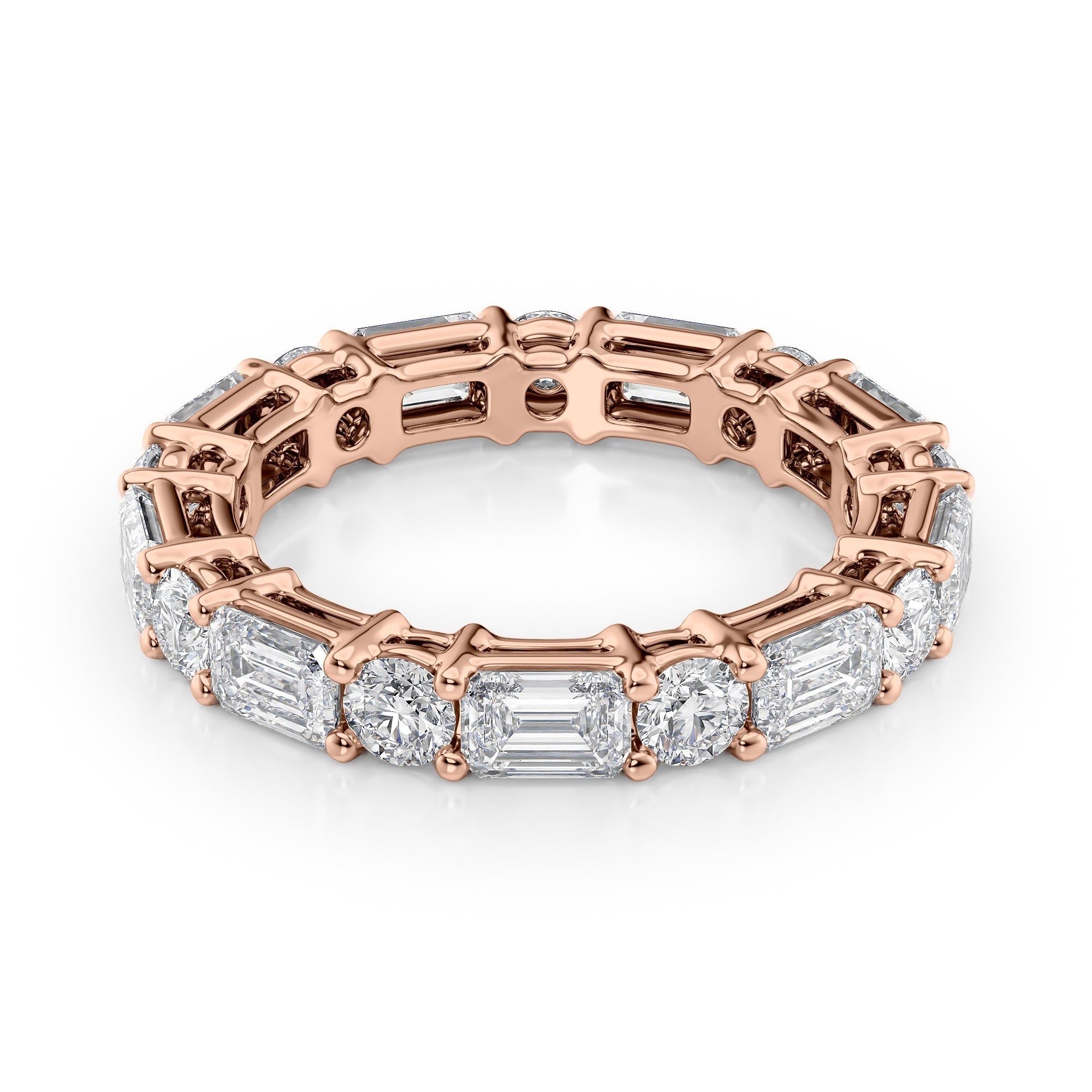 4ct Elina Round Cut Moissanite Ring - Rose Gold
