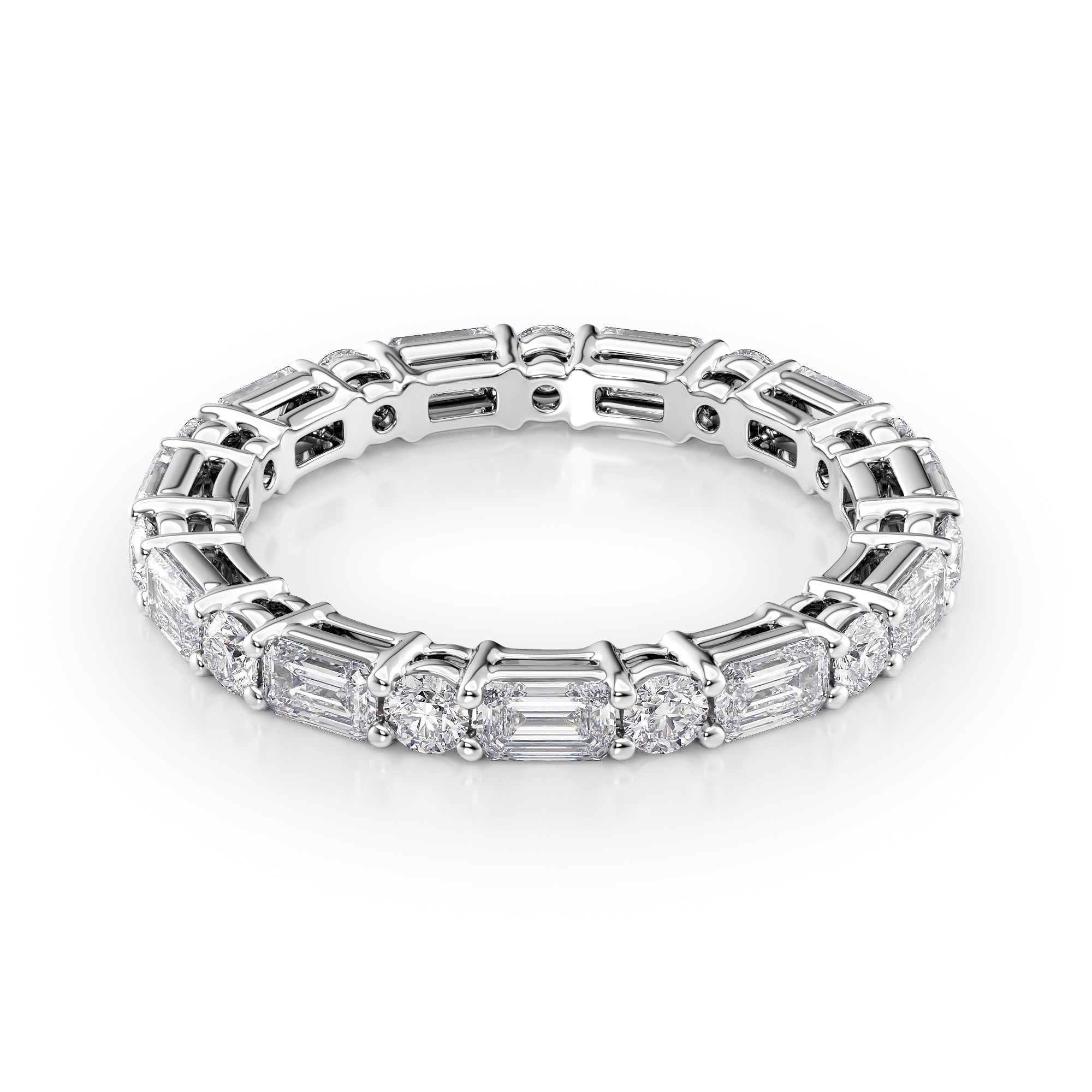 2.1ct Fenara Round Cut Moissanite Ring - Silver