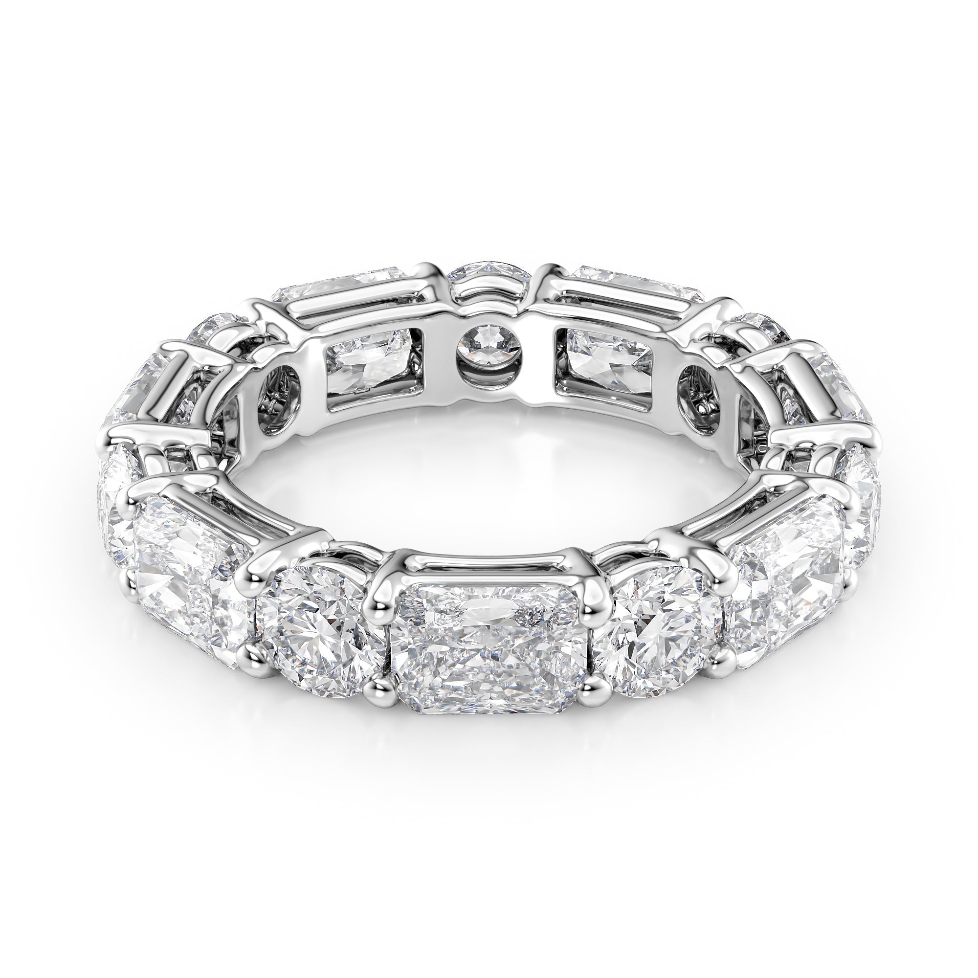 5.7ct Albena Round Cut Moissanite Ring - Silver