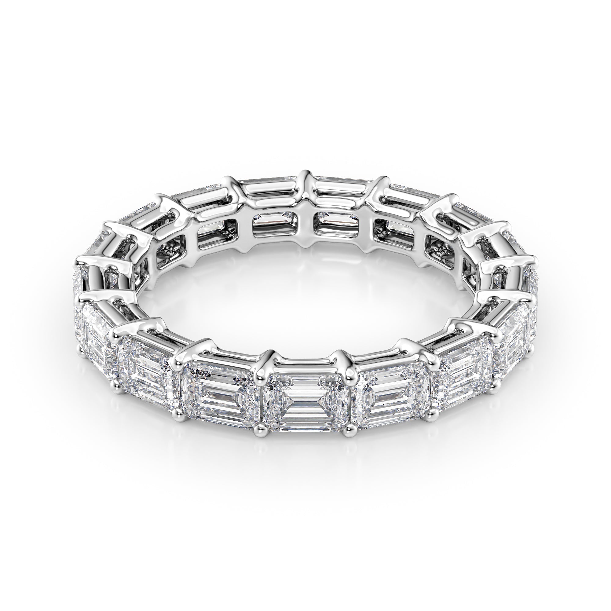 4ct Virama Emerald Cut Moissanite Ring - Silver