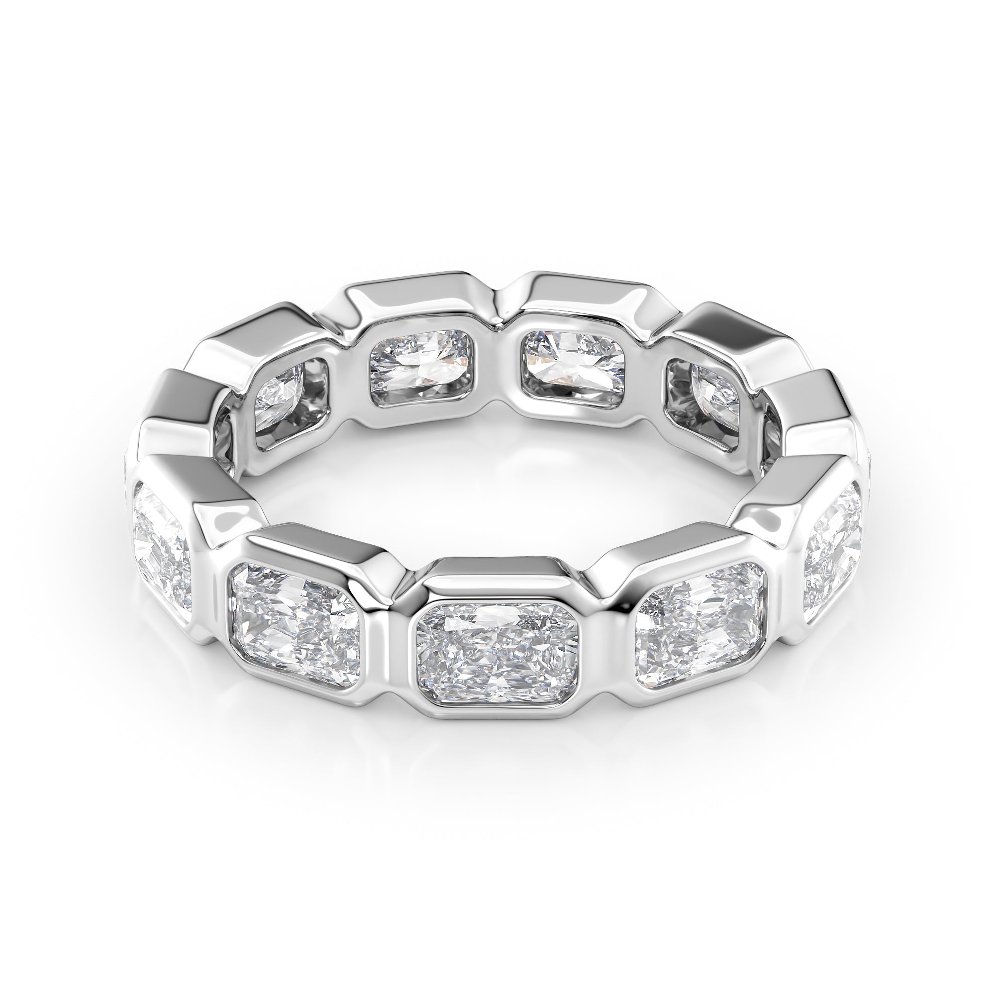 3.3ct Fabia Radiant Cut Moissanite Ring - Silver