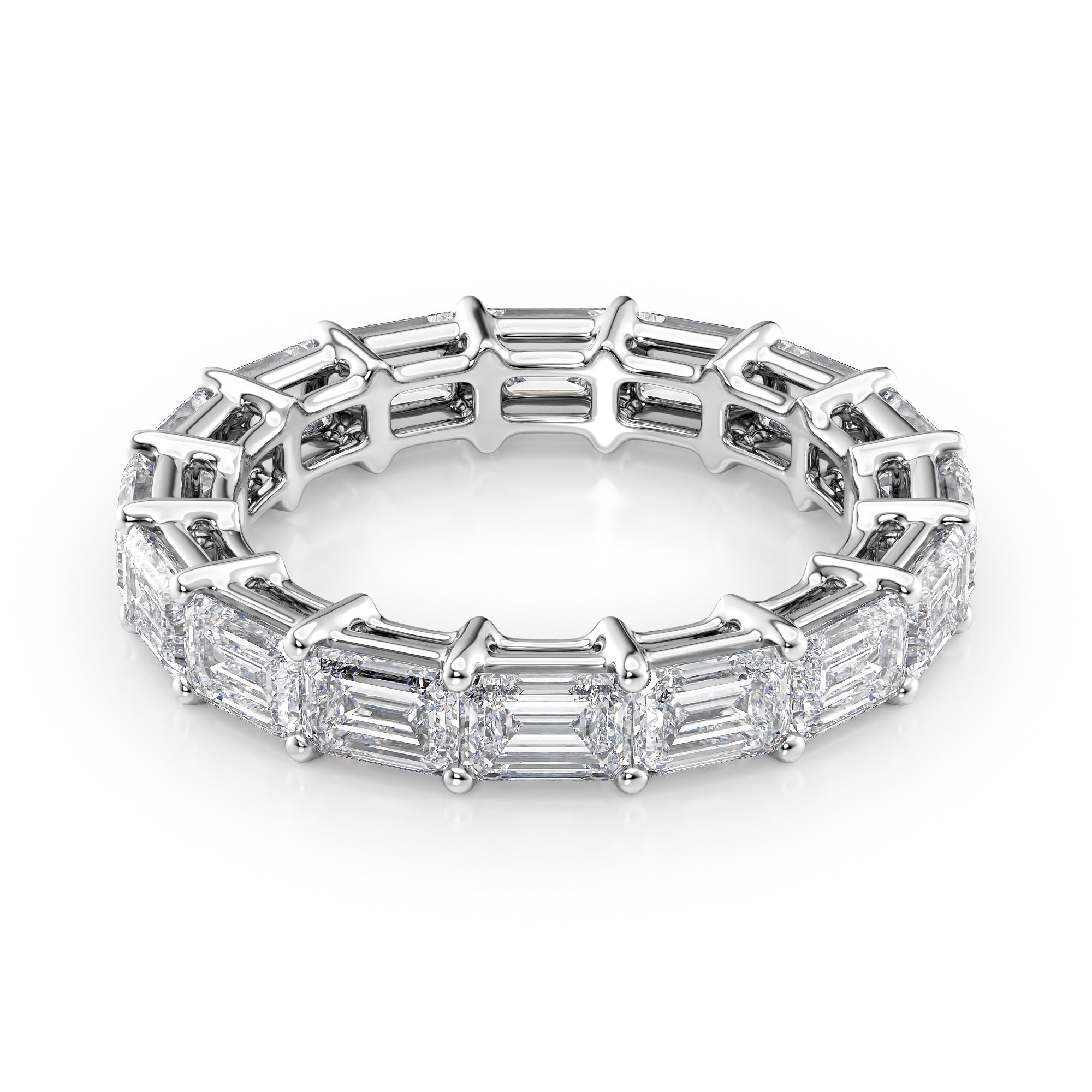 4.5ct Kristina Emerald Cut Moissanite Ring - Silver