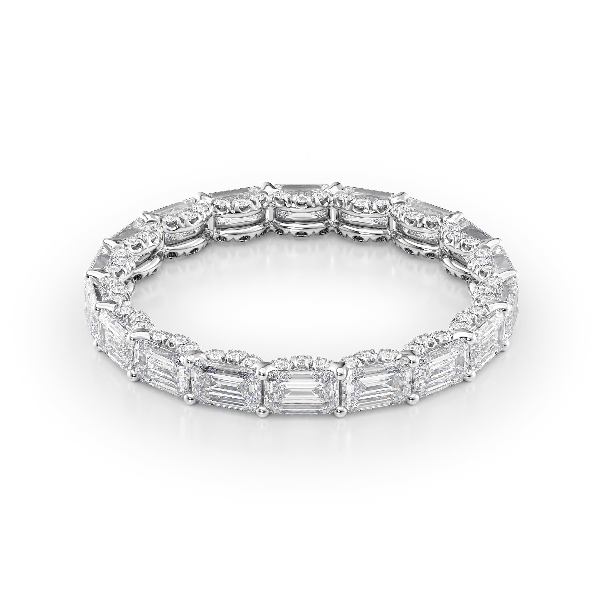 2.8ct Numara Emerald Cut Moissanite Ring - Silver