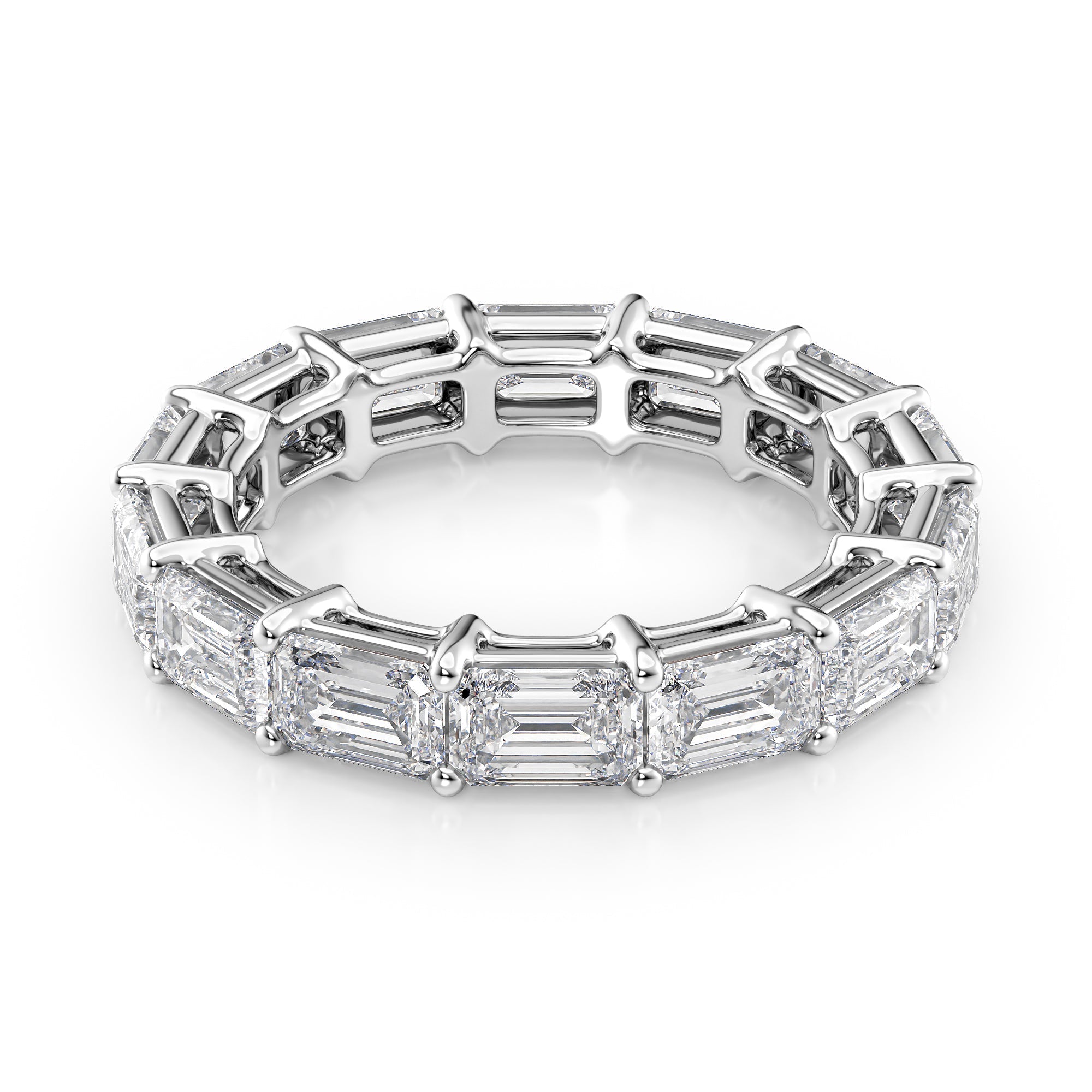 5ct Genara Emerald Cut Moissanite Ring - Silver