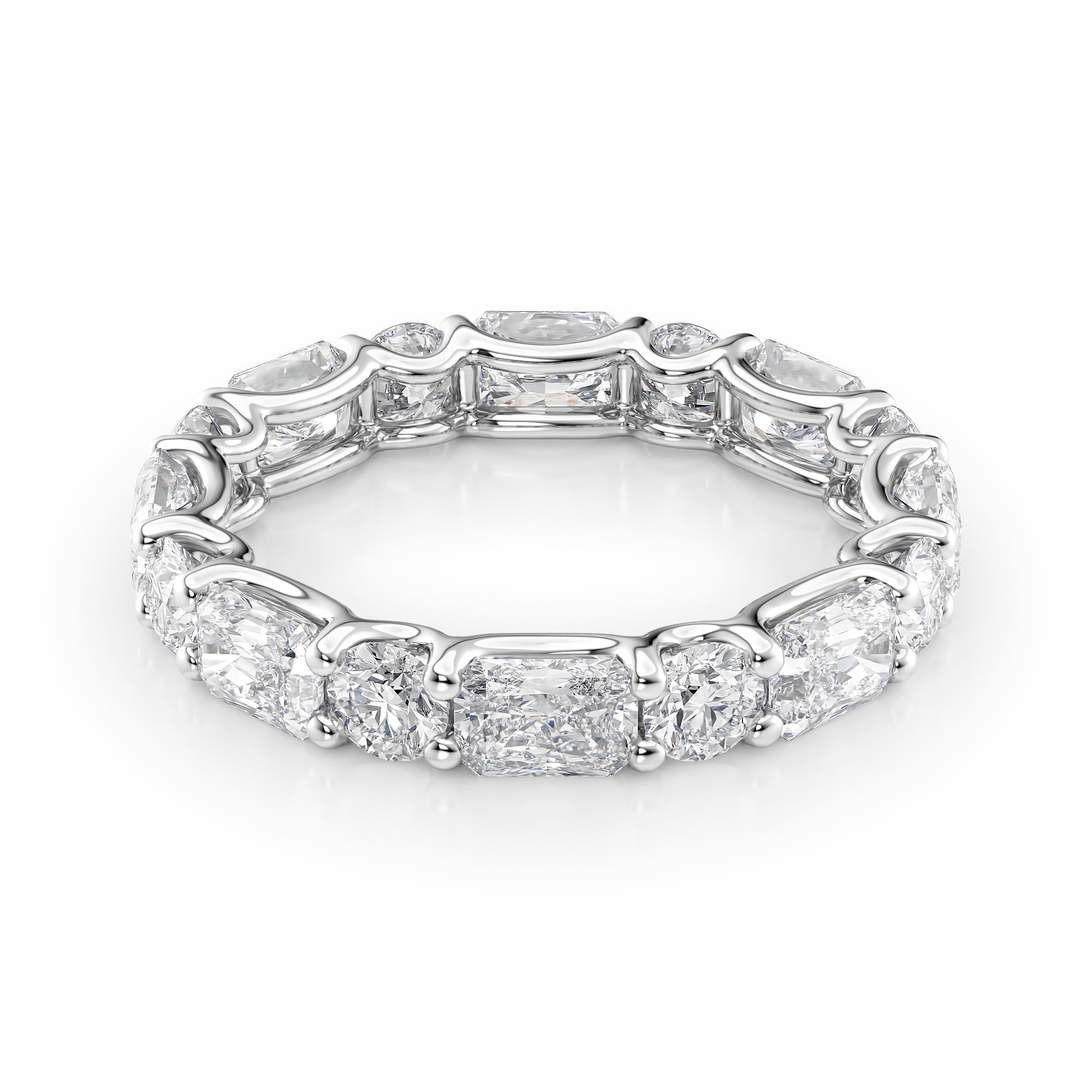 3.7ct Anise Round Cut Moissanite Ring - Silver
