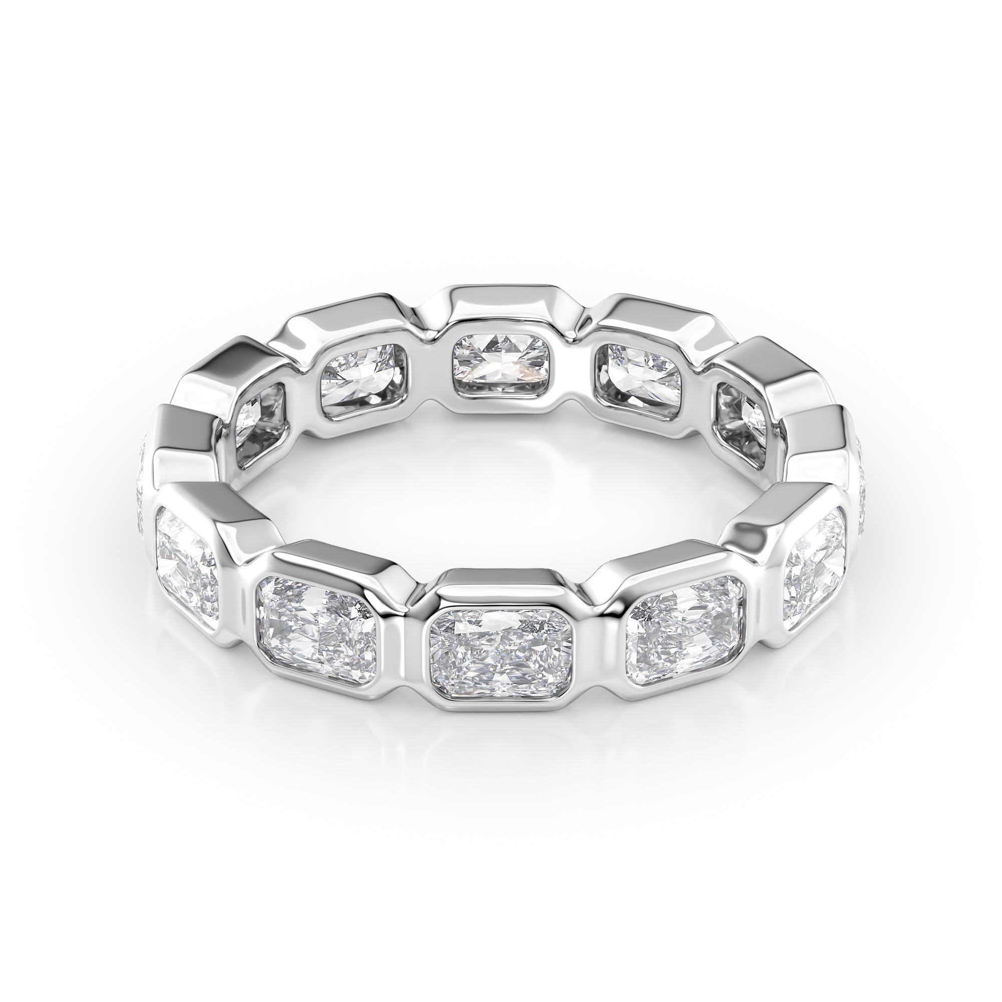 2.5ct Marija Radiant Cut Moissanite Ring - Silver