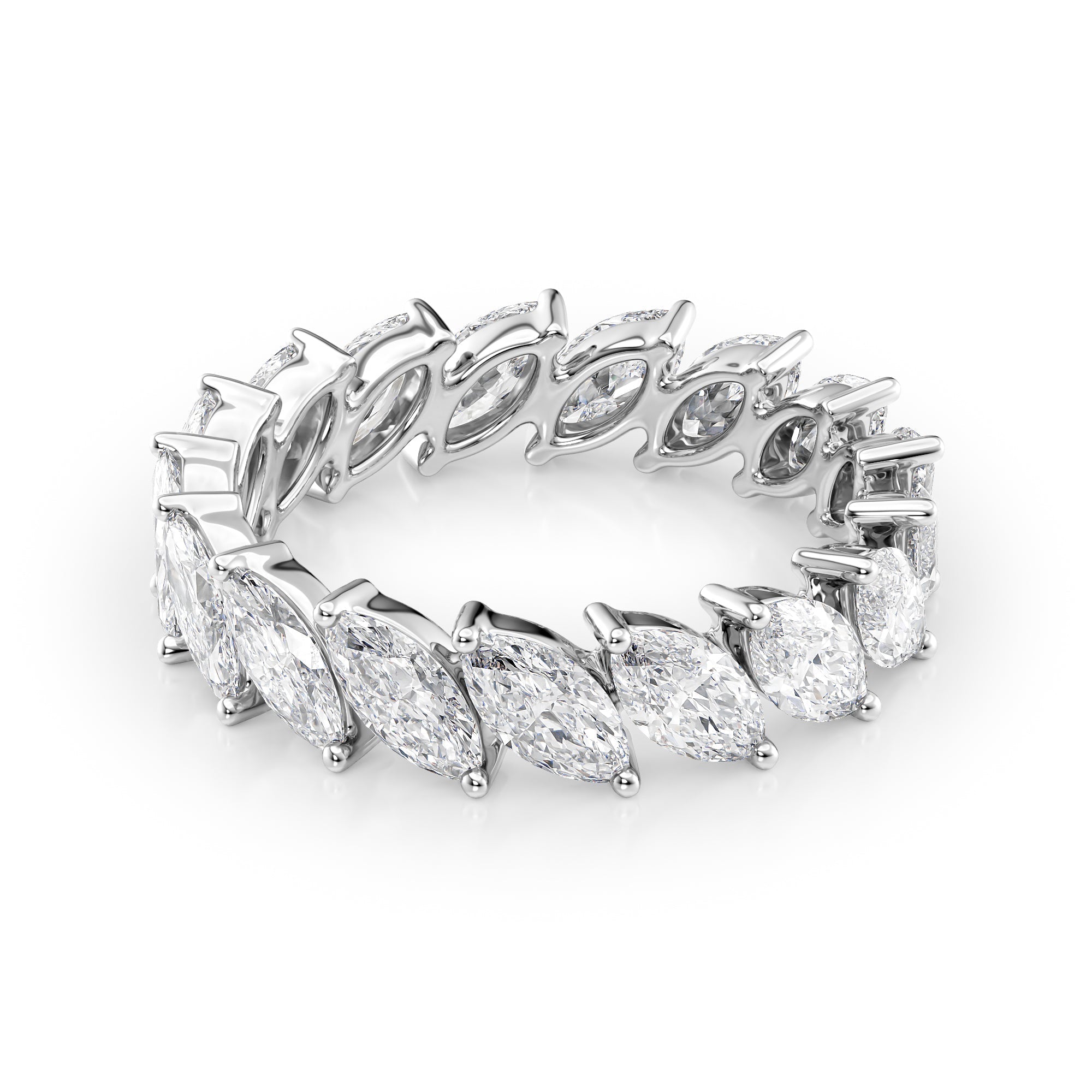 3.5ct Stellara Marquise Cut Moissanite Ring - Silver
