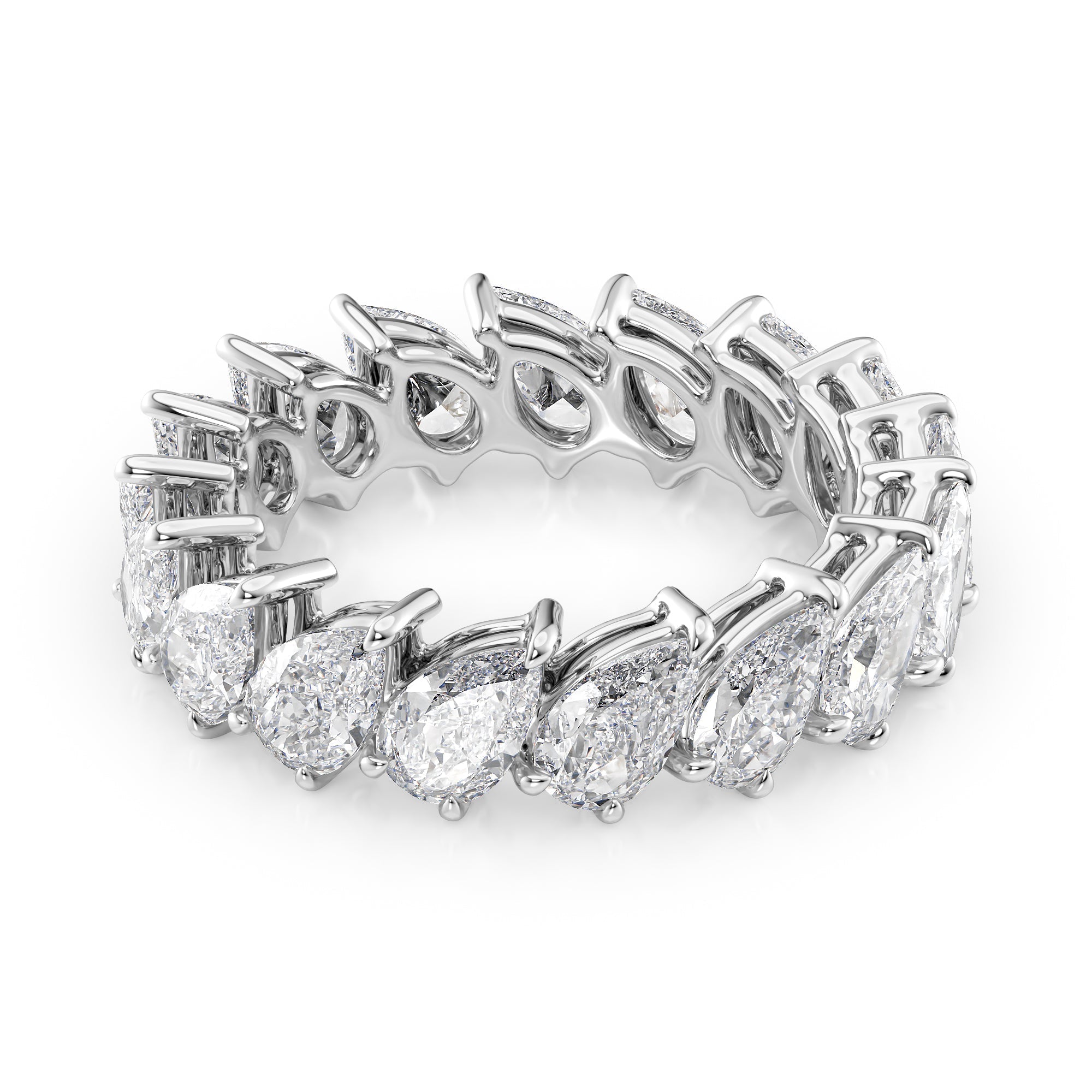 4ct Zuna Pear Cut Moissanite Ring - Silver
