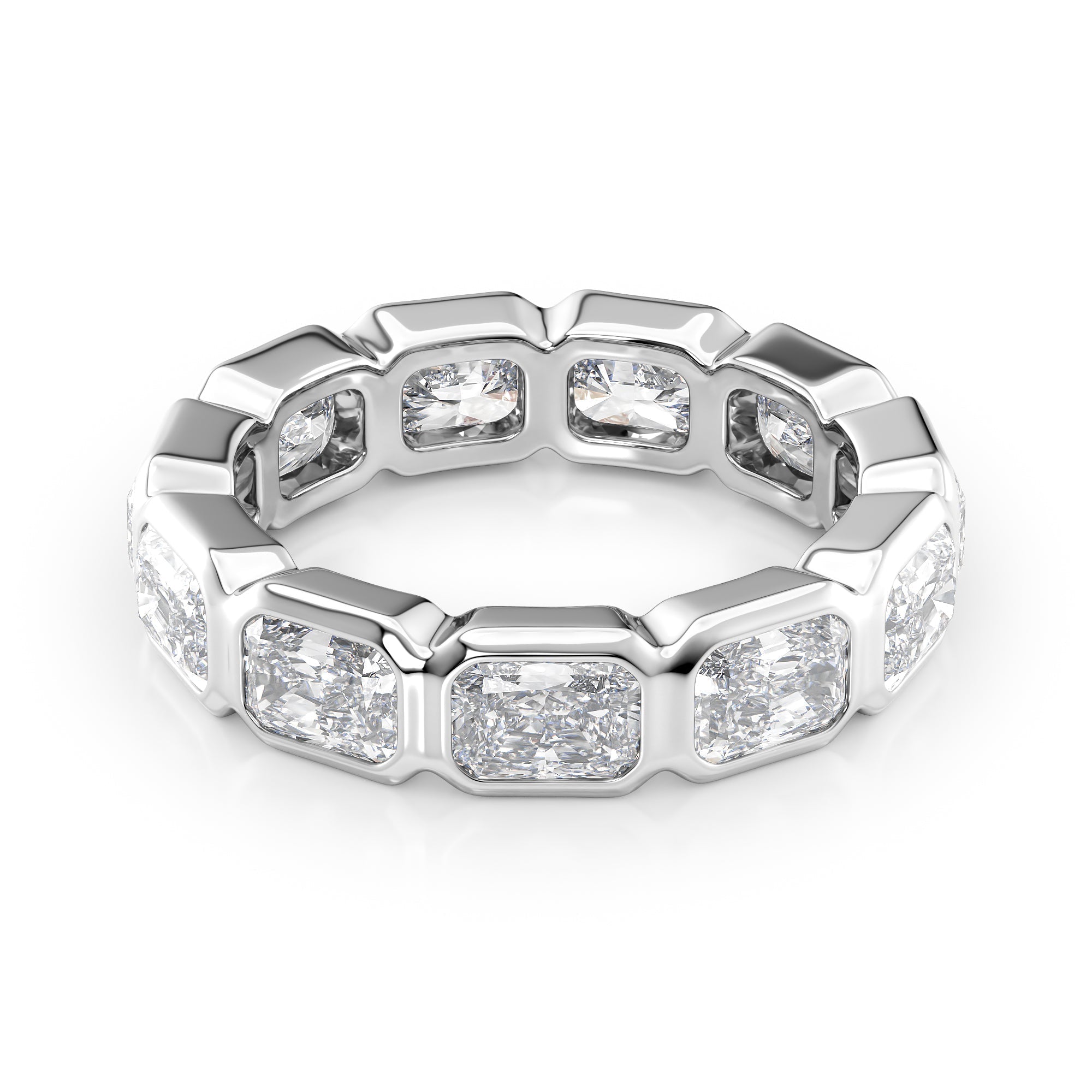 4.5ct Patricia Radiant Cut Moissanite Ring - Silver