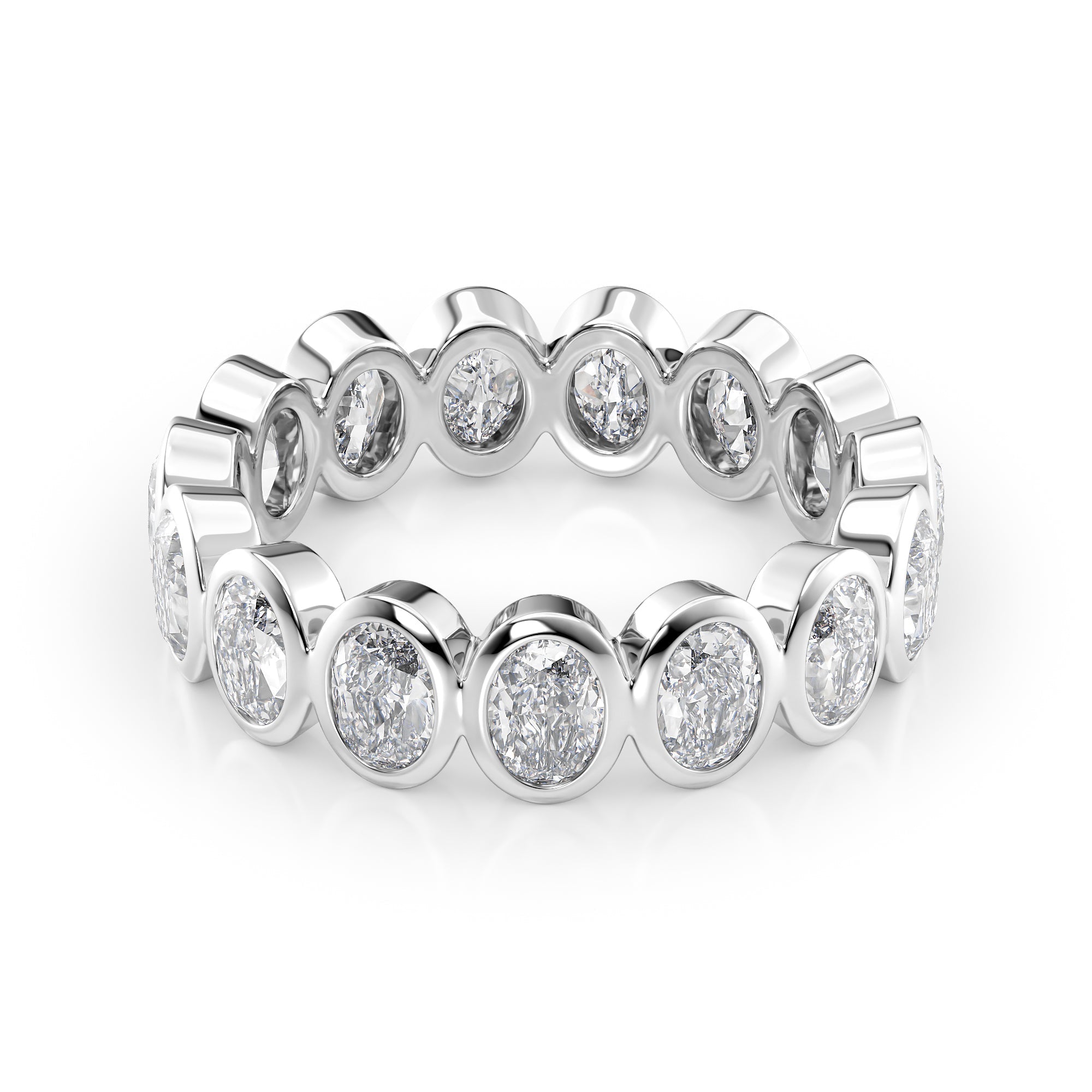 3ct Aurora Oval Cut Moissanite Ring - Silver
