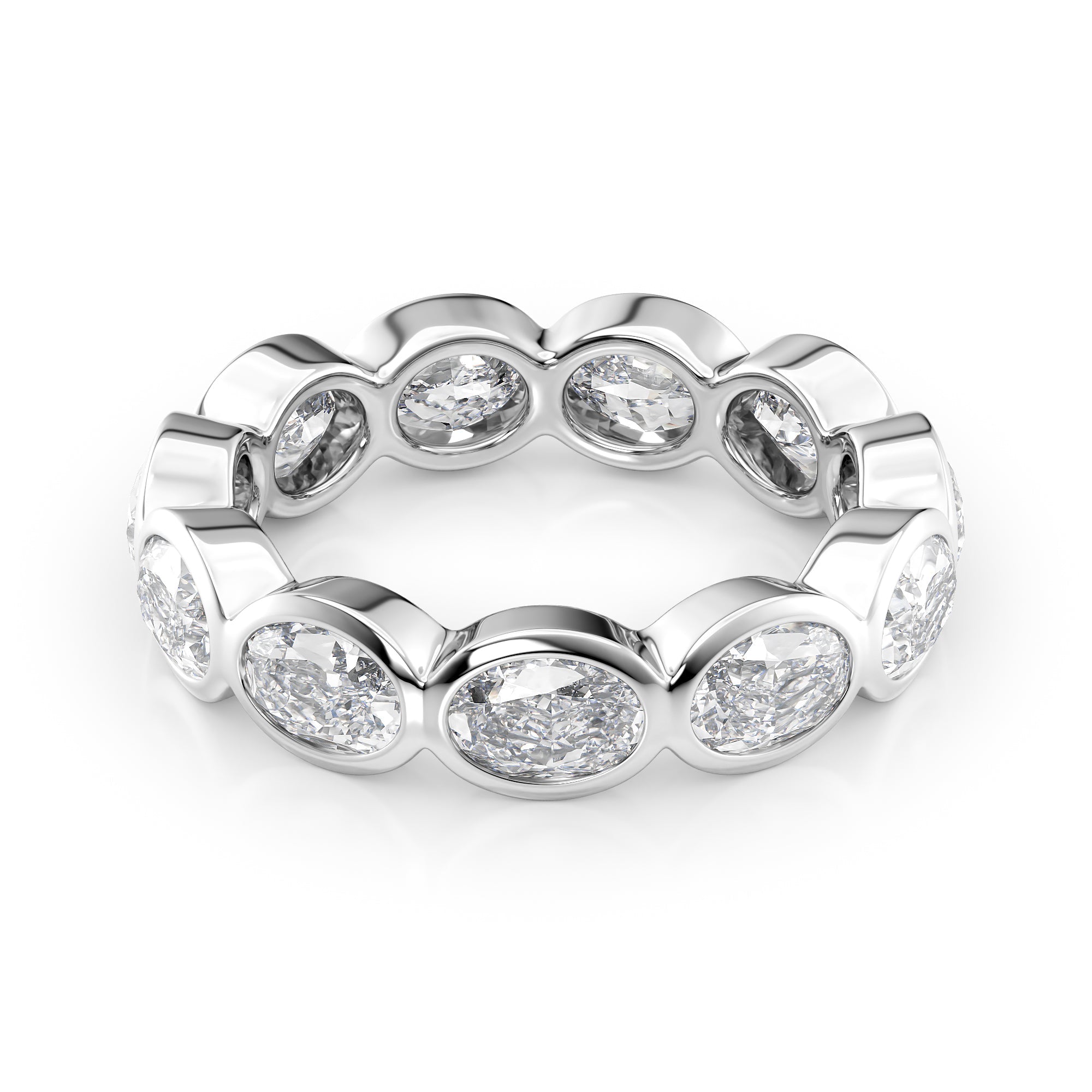 3.3ct Kendra Oval Cut Moissanite Ring - Silver
