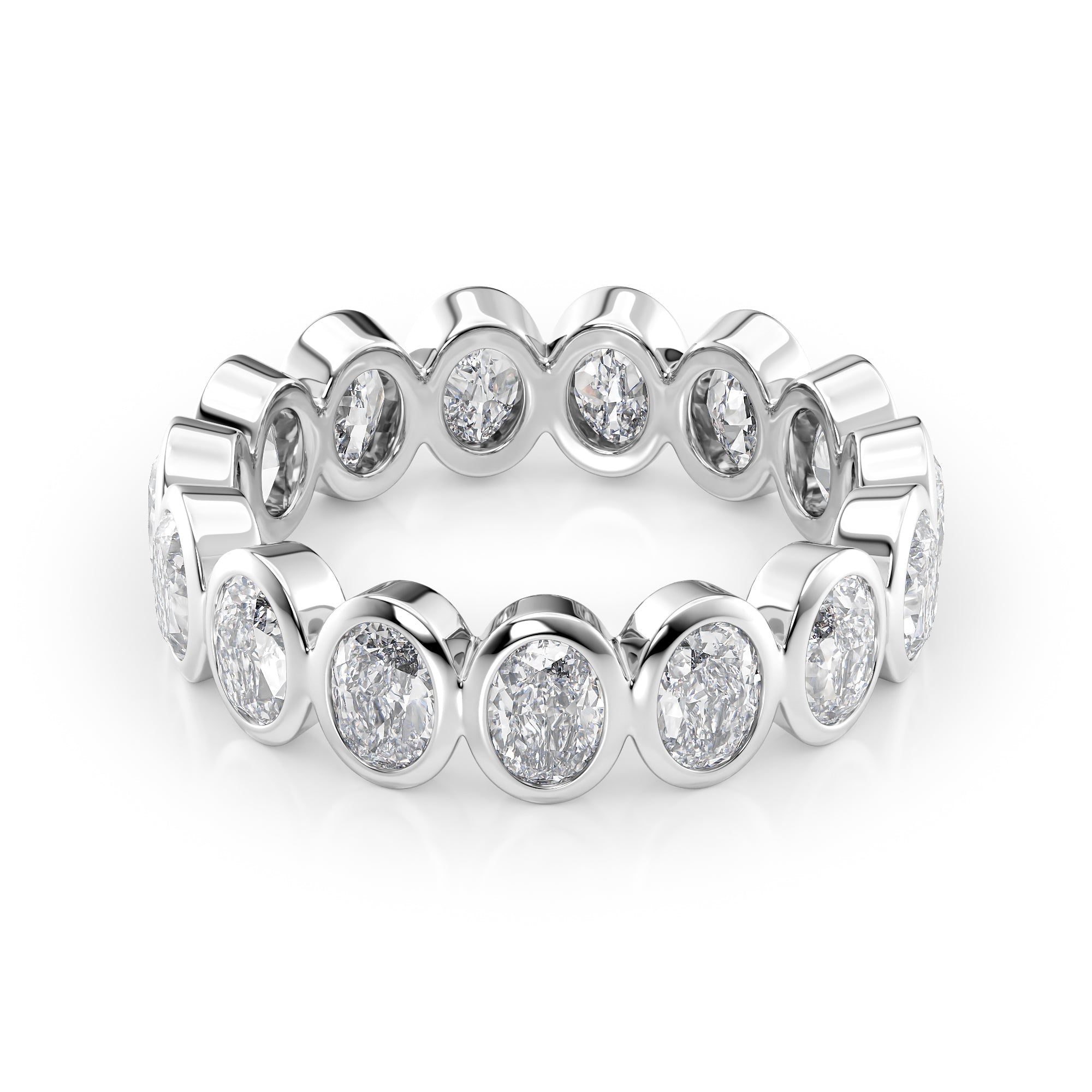 4ct Peronella Oval Cut Moissanite Ring - Silver