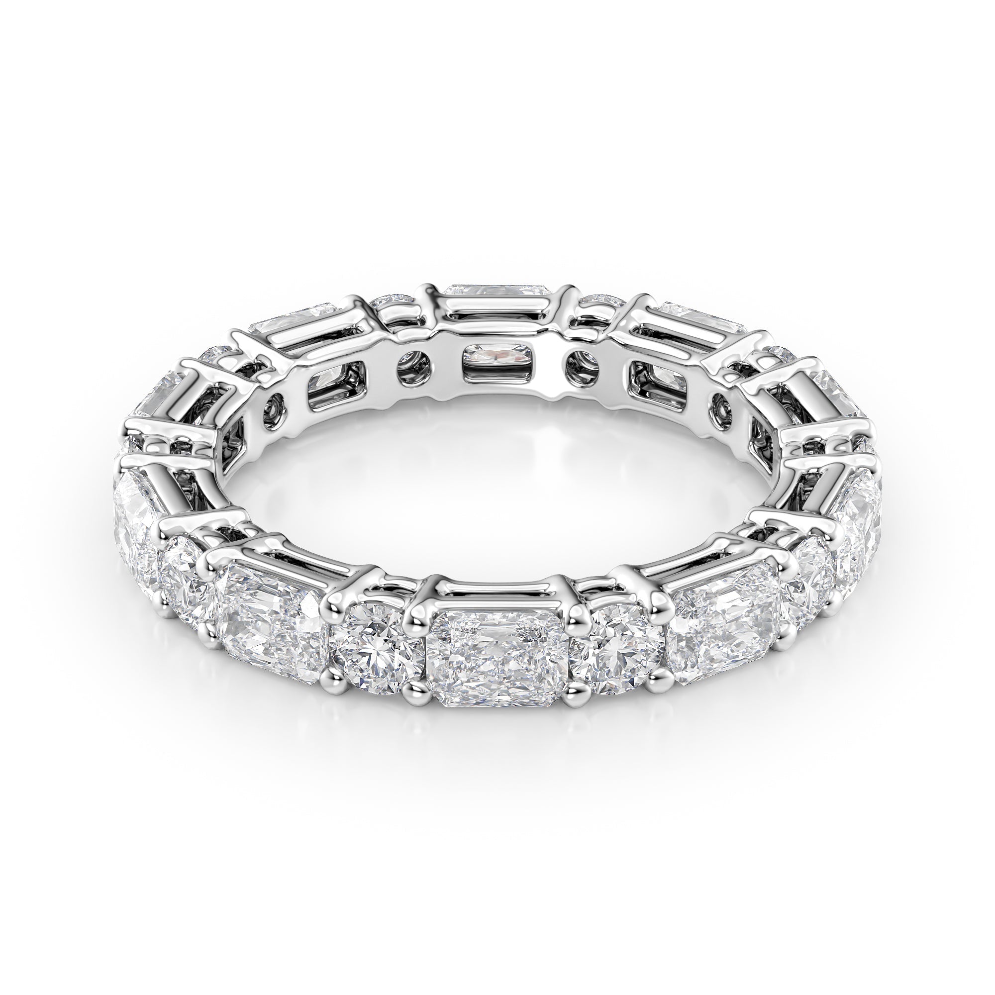 2.8ct Mariana Round Cut Moissanite Ring - Silver