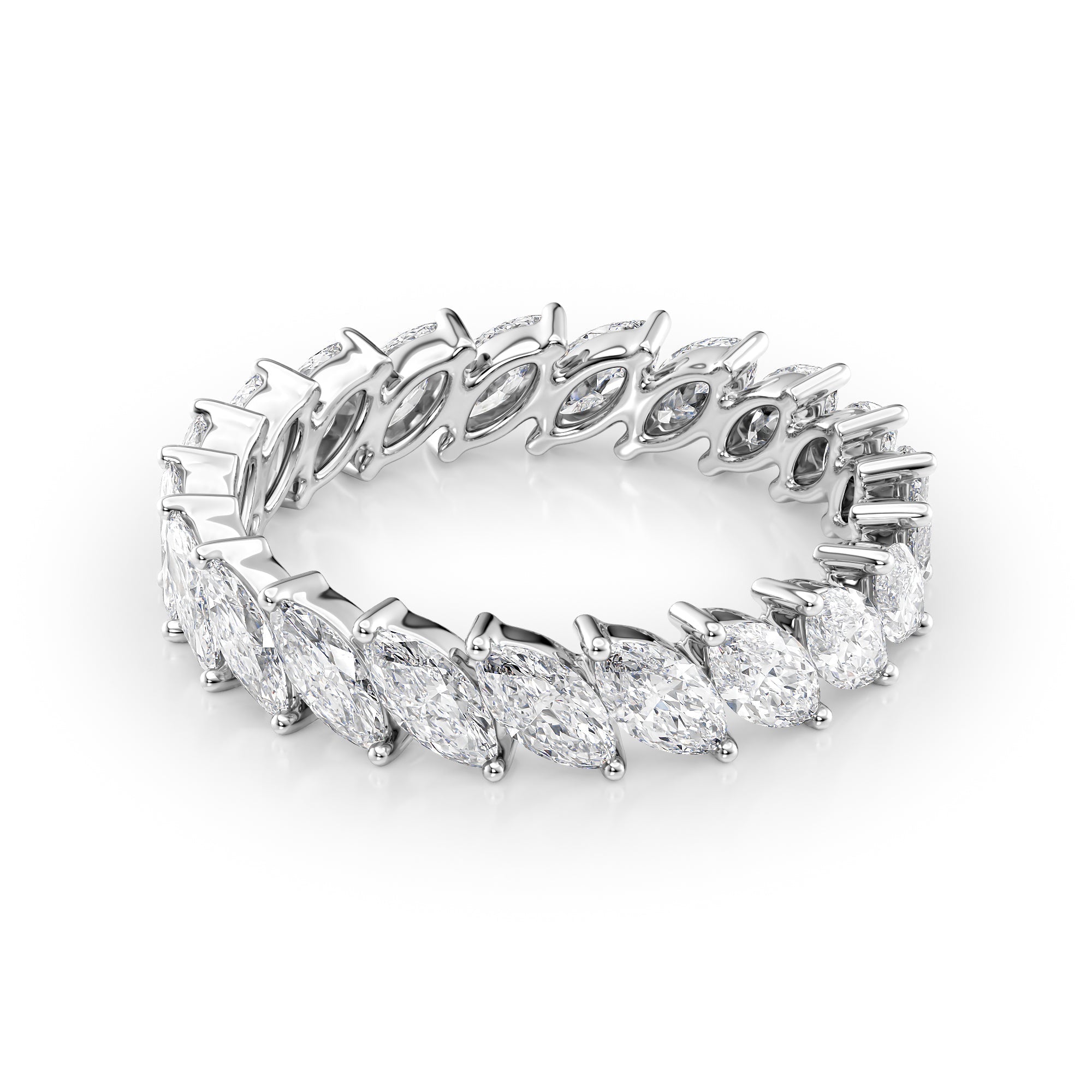 2ct Ysolde Marquise Cut Moissanite Ring - Silver