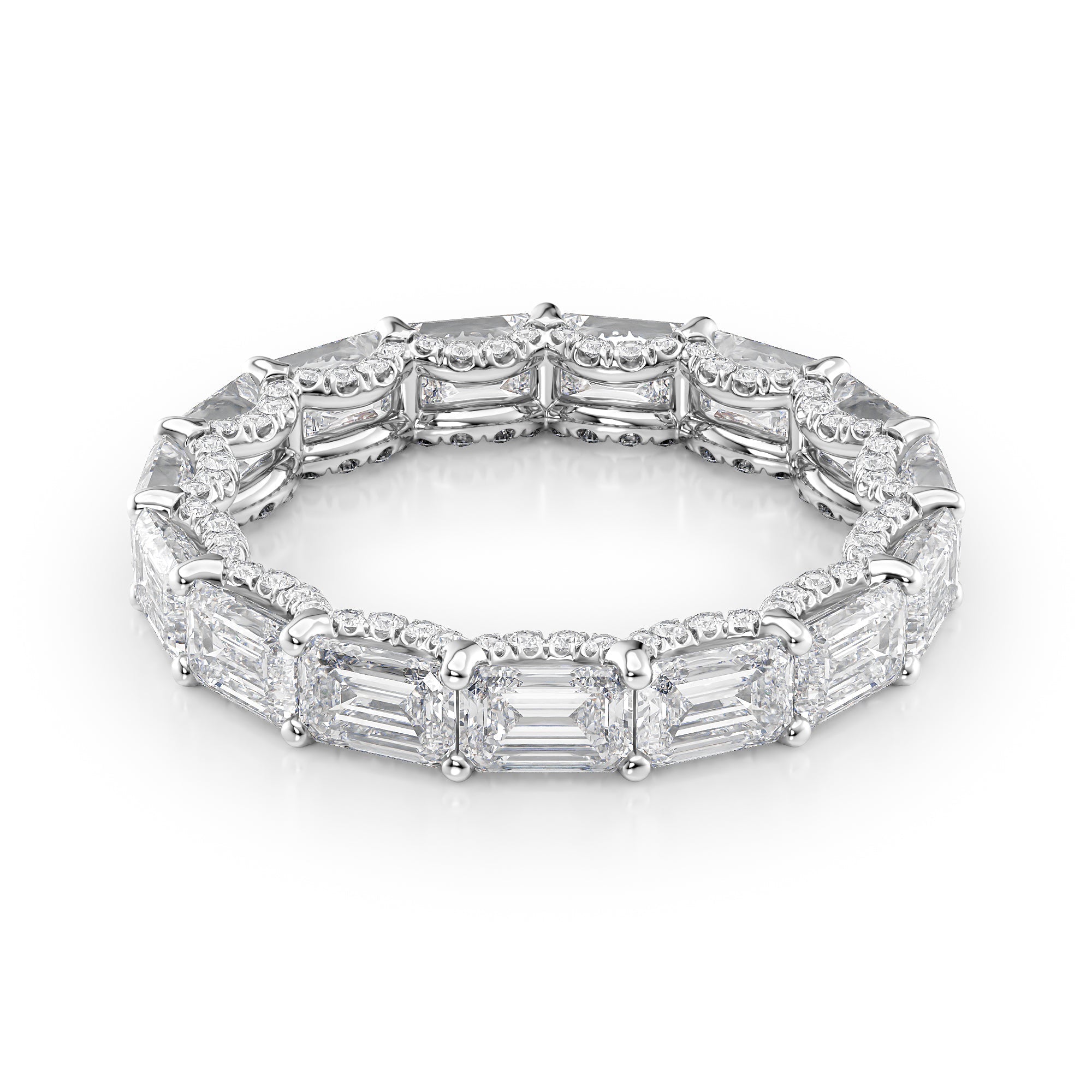 4.8ct Arvilla Emerald Cut Moissanite Ring - Silver