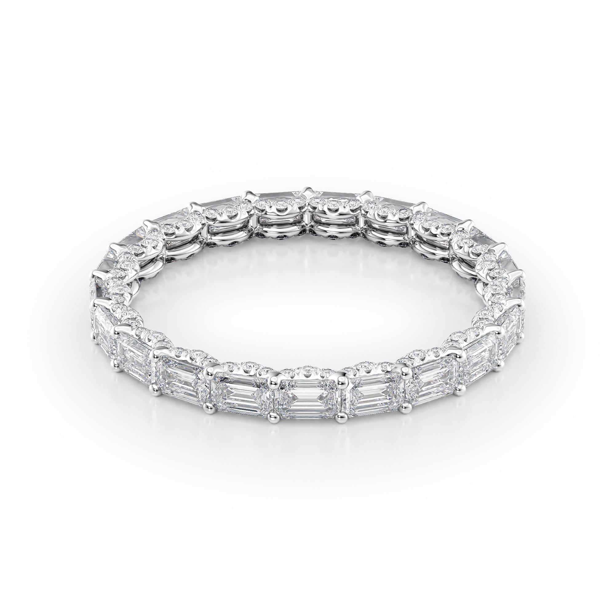 2.3ct Astrid Emerald Cut Moissanite Ring - Silver