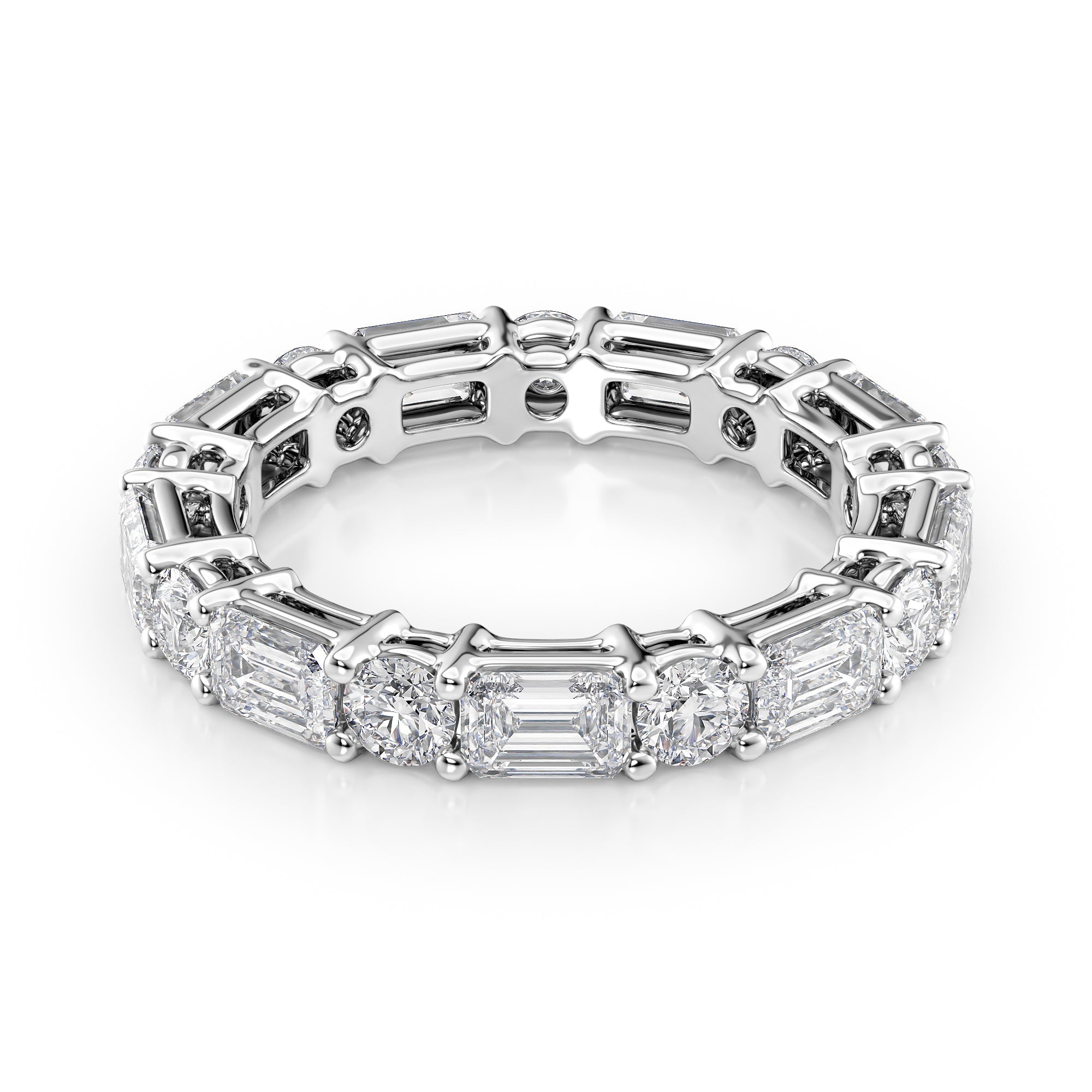 4ct Elina Round Cut Moissanite Ring - Silver