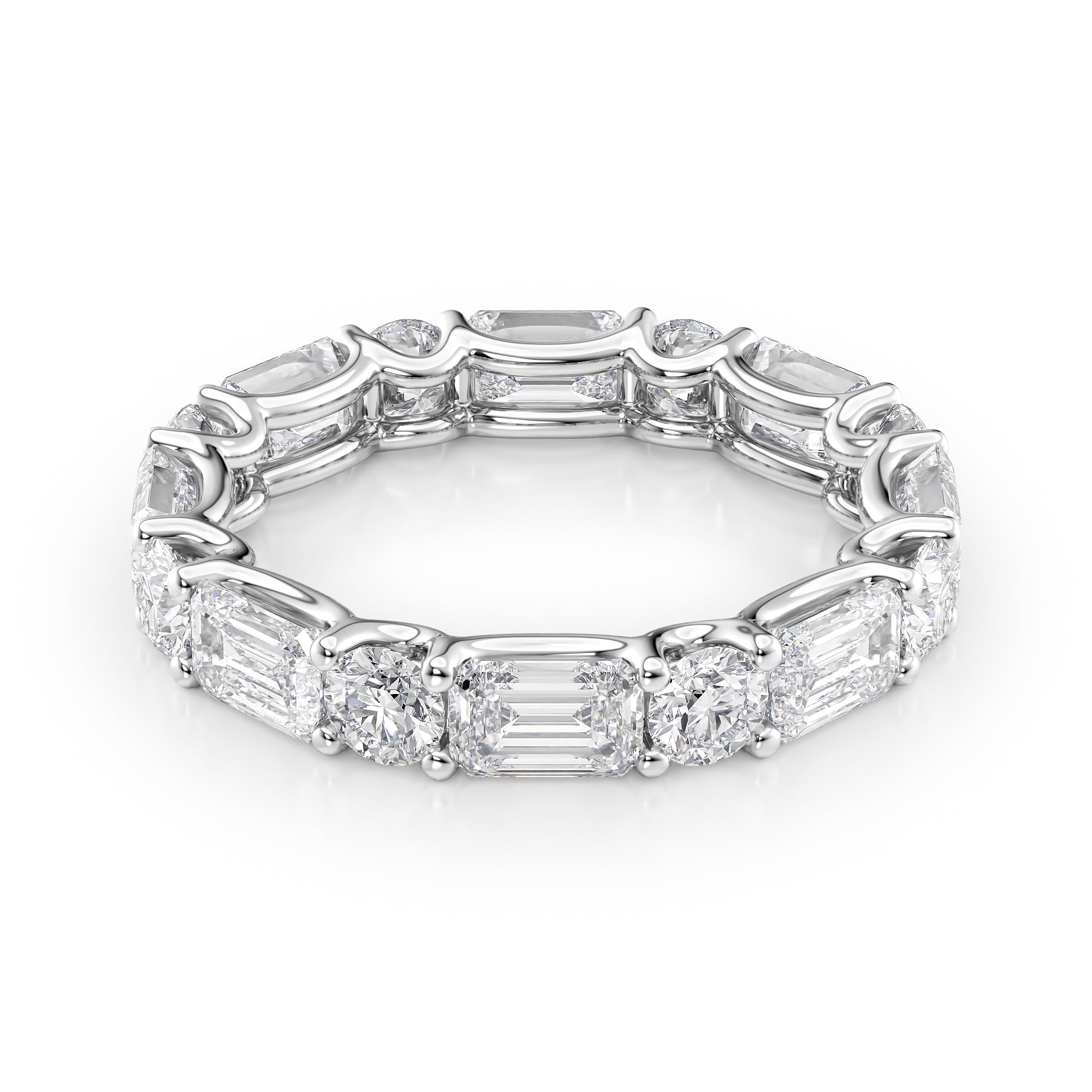 4.2ct Helia Round Cut Moissanite Ring - Silver