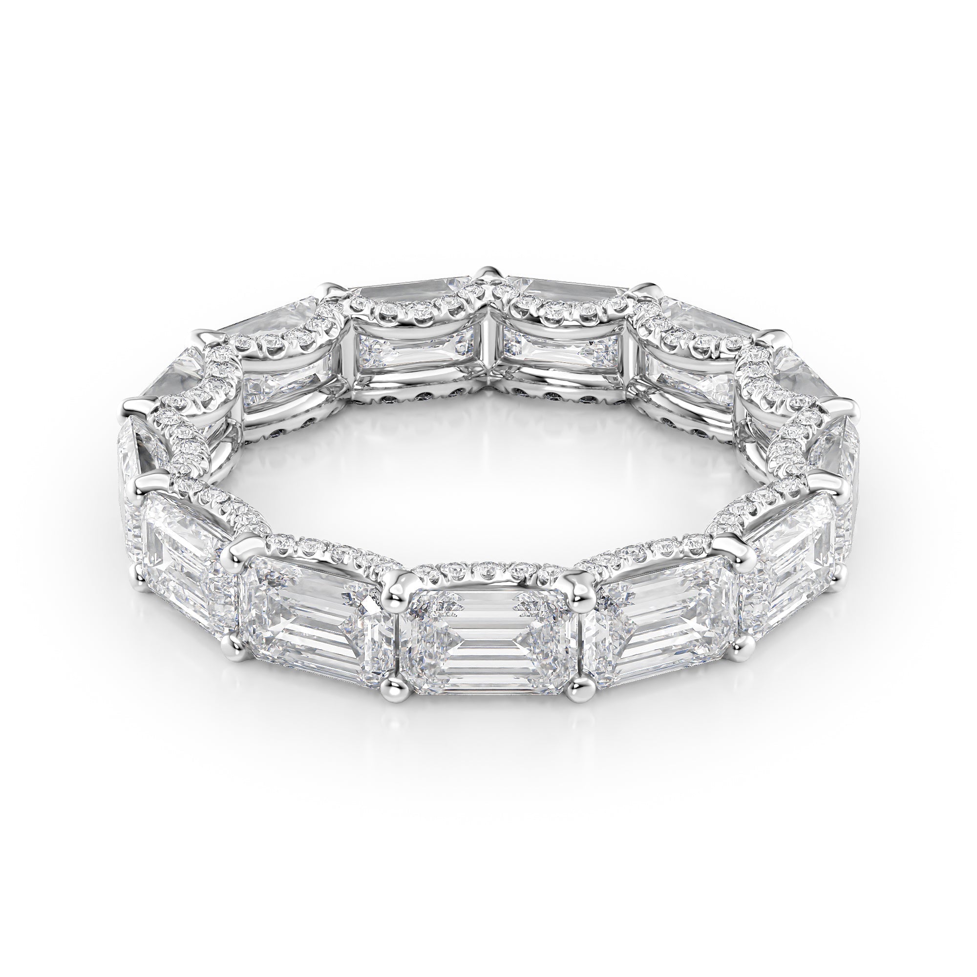 5.3ct Caprice Emerald Cut Moissanite Ring - Silver