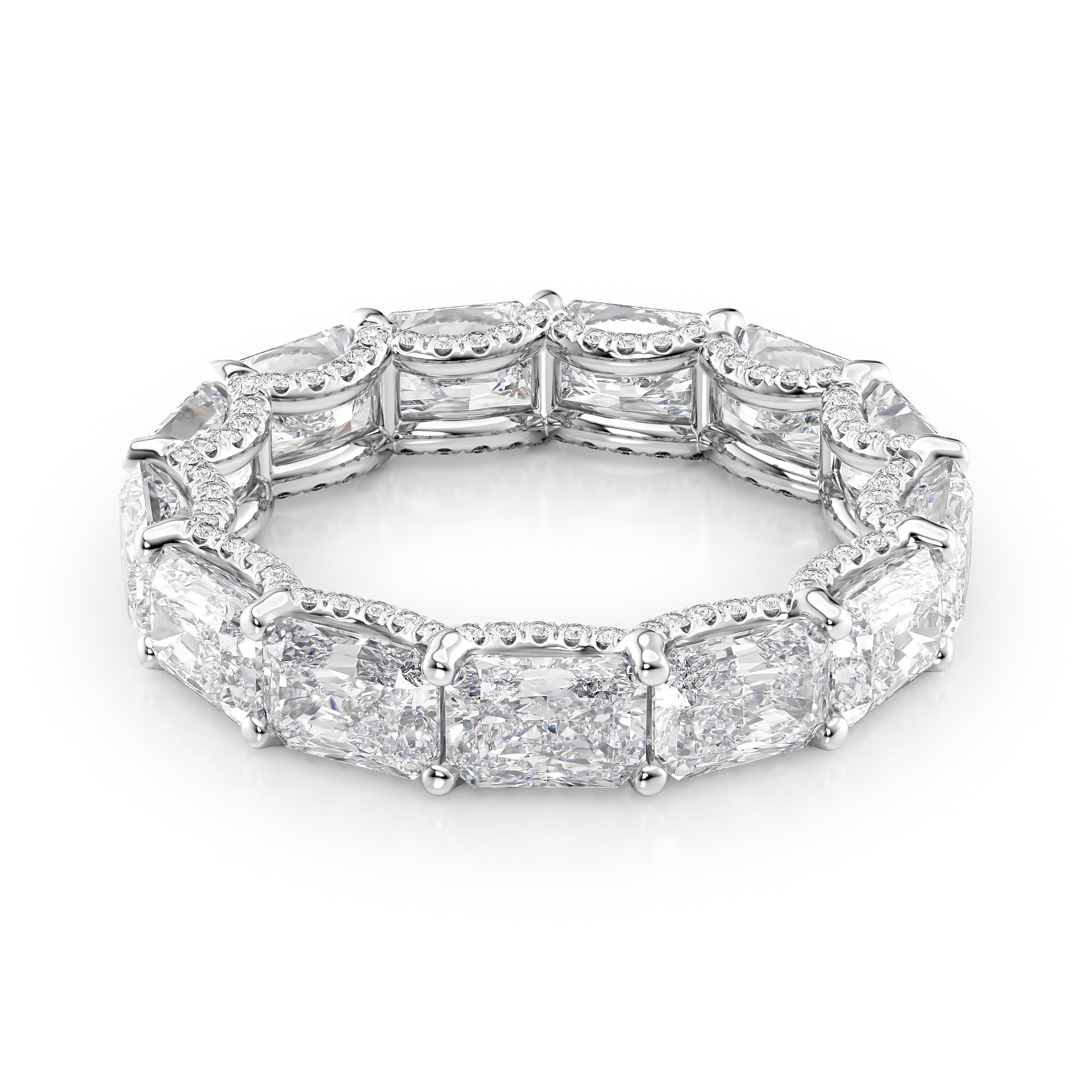 5.3ct Kaliana Radiant Cut Moissanite Ring - Silver