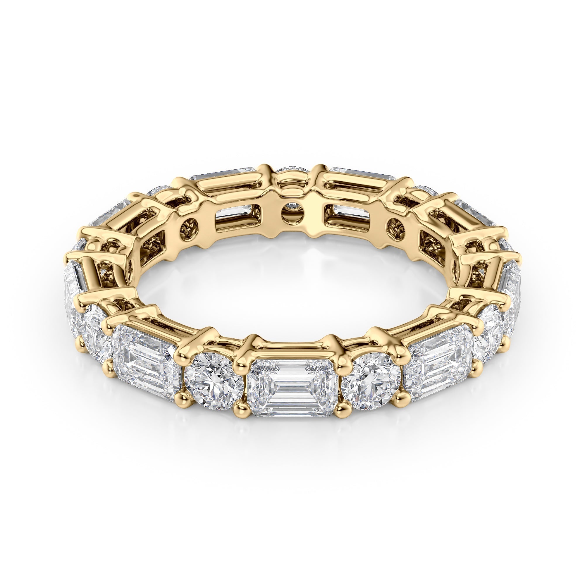 4ct Elina Round Cut Moissanite Ring - Gold