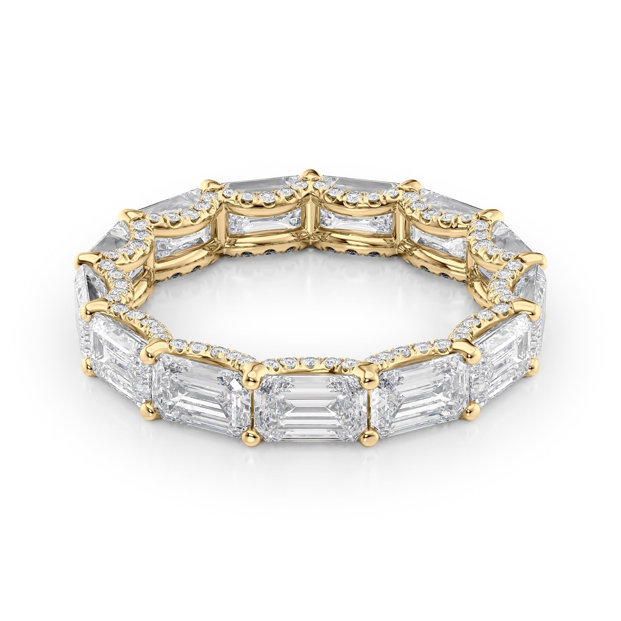 5.3ct Caprice Emerald Cut Moissanite Ring - Gold