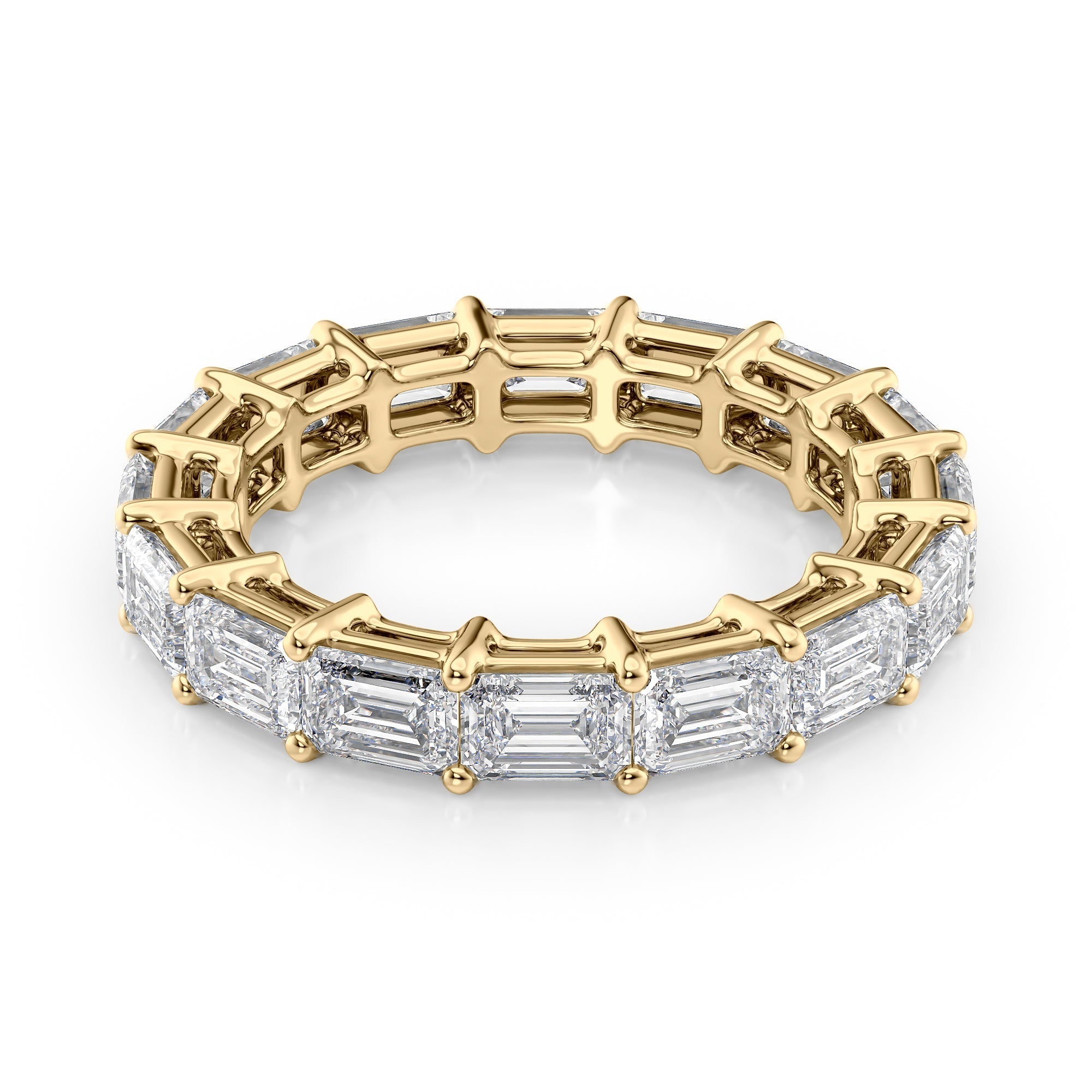 4.5ct Kristina Emerald Cut Moissanite Ring - Gold