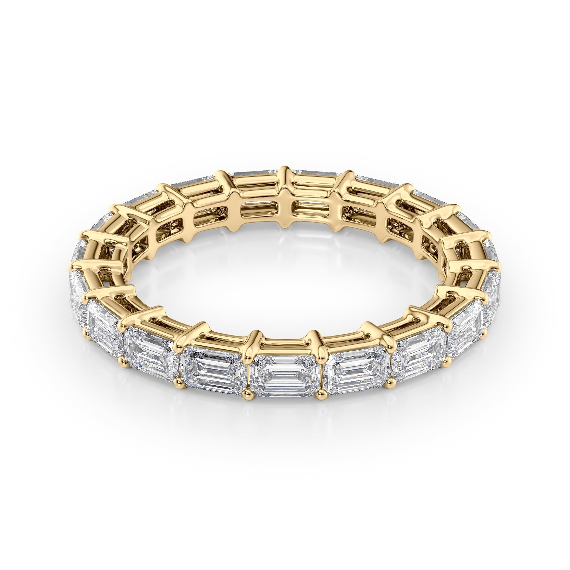 2.5ct Brenda Emerald Cut Moissanite Ring - Gold