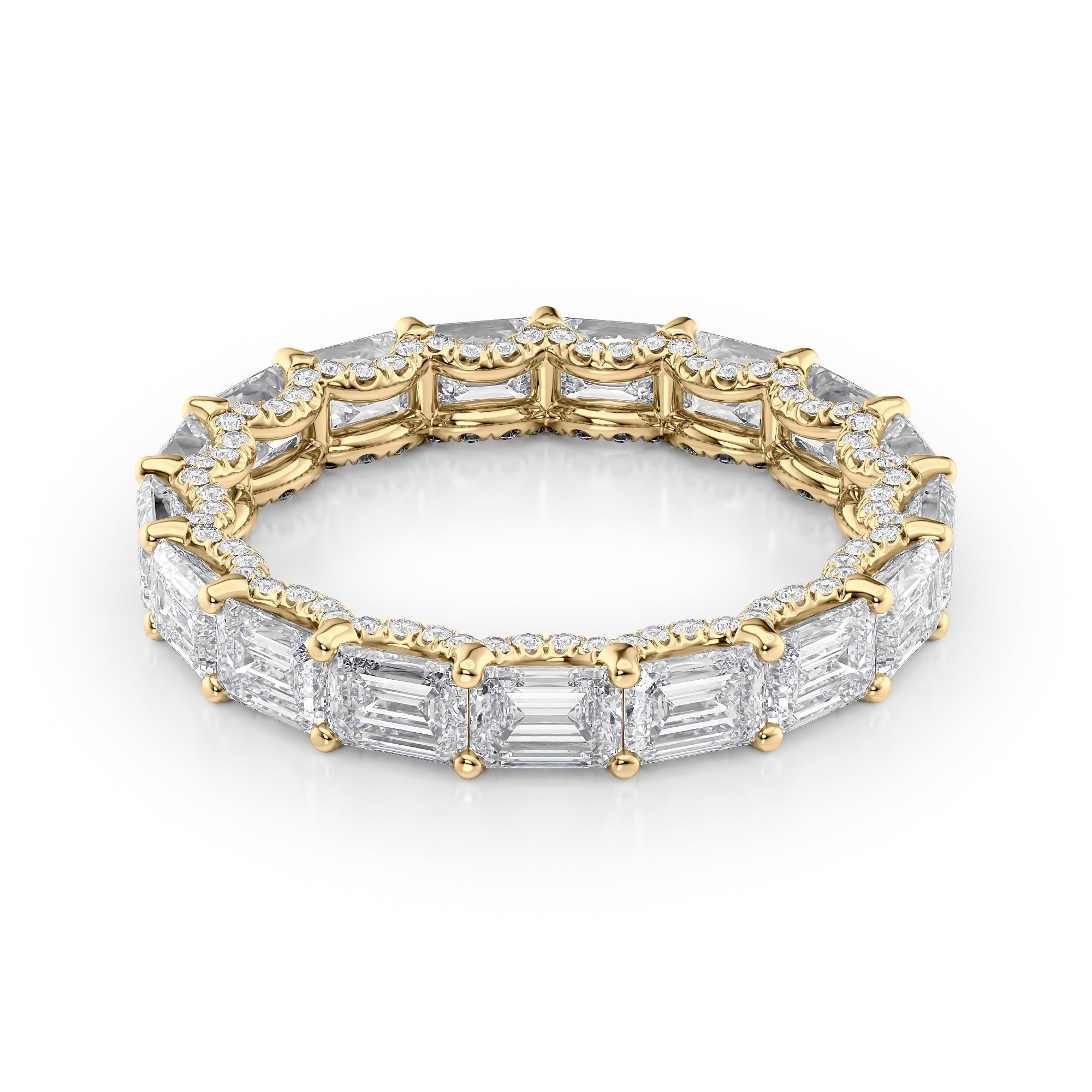 4.3ct Arietta Emerald Cut Moissanite Ring - Gold