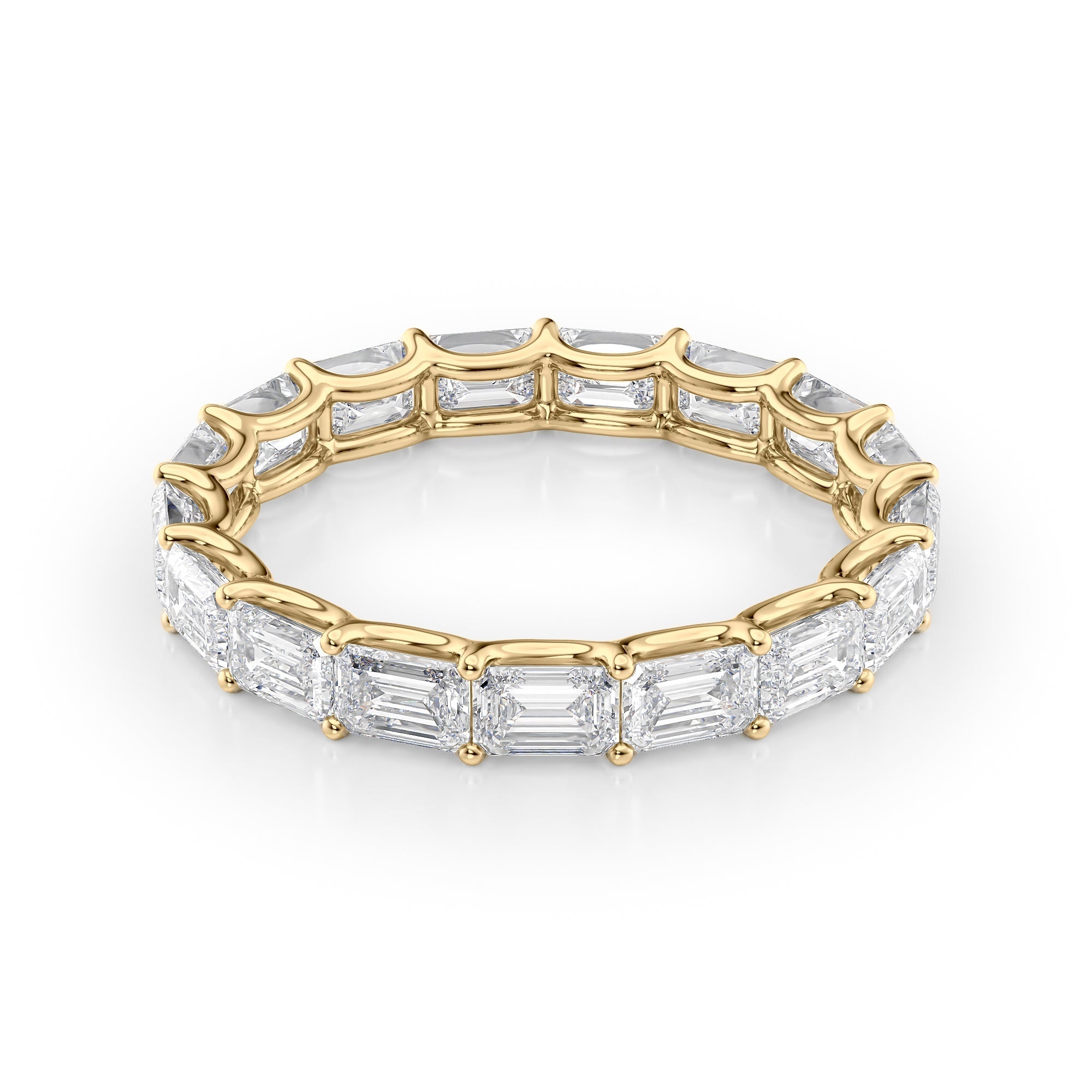 3.5ct Cleodora Emerald Cut Moissanite Ring - Gold