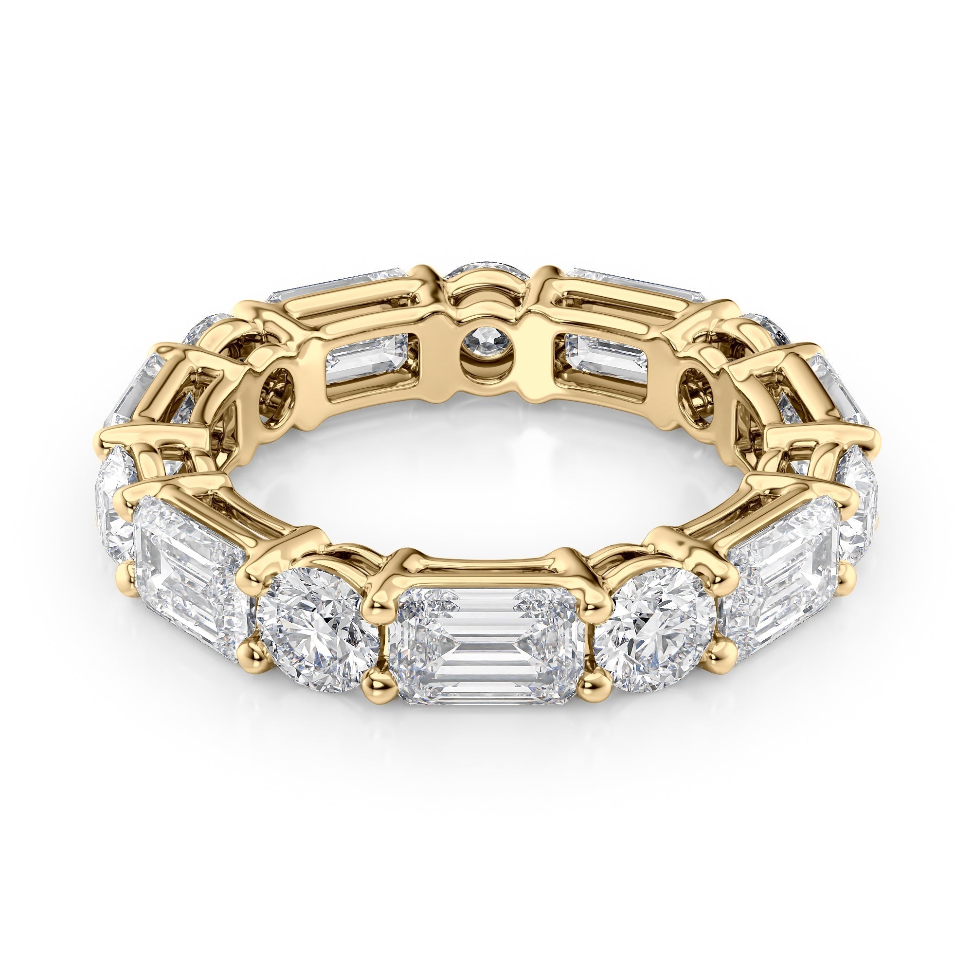 5ct Faida Round Cut Moissanite Ring - Gold