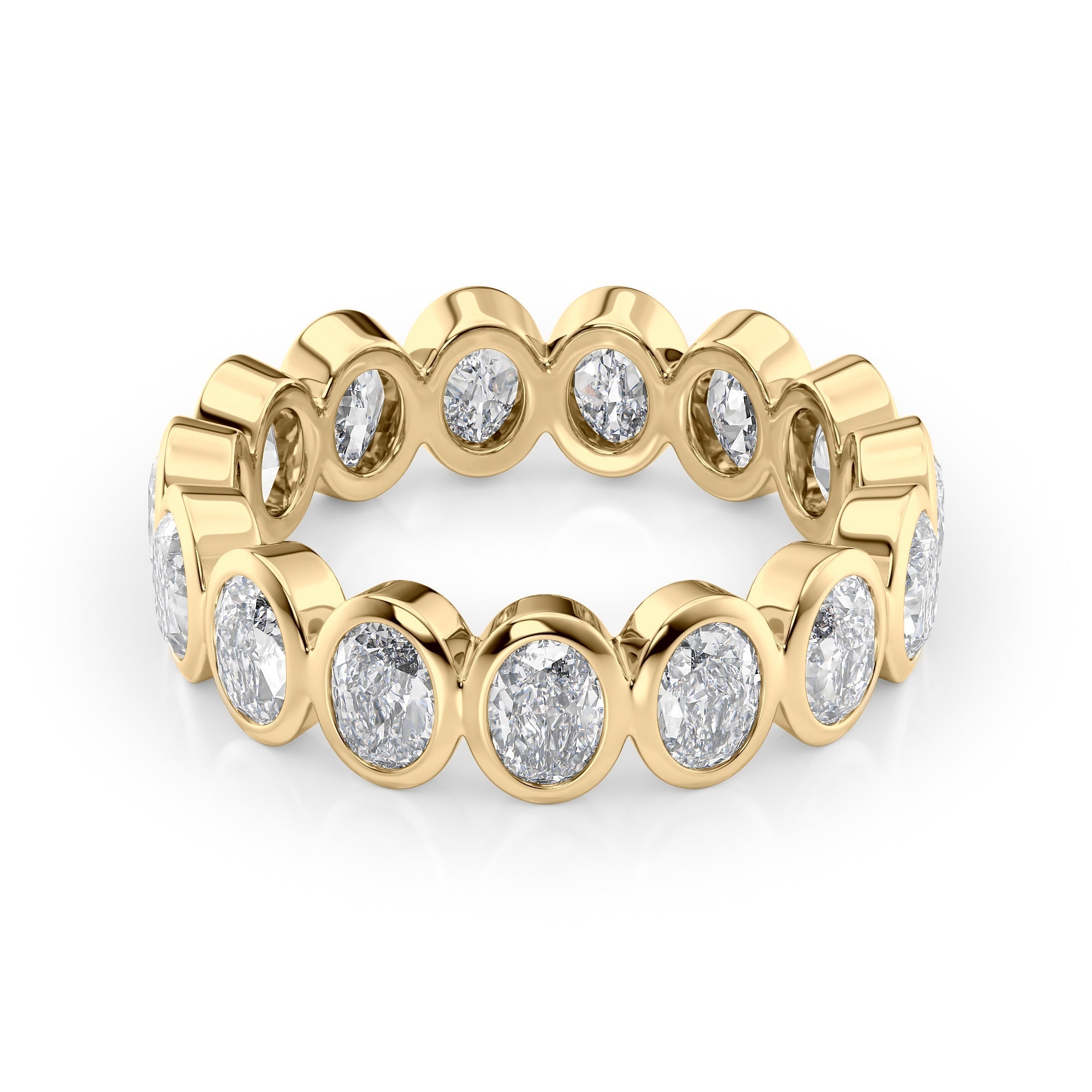 3ct Aurora Oval Cut Moissanite Ring - Gold